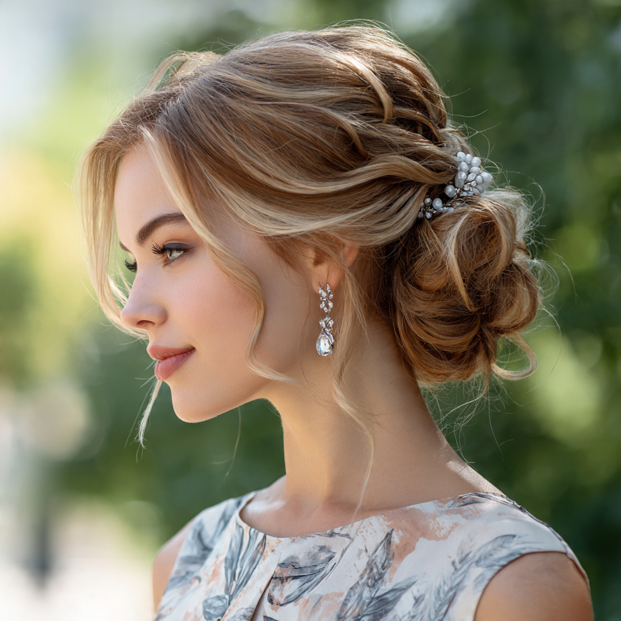 Wedding Bridesmaid Hair: 14 Beautiful & Practical Style Ideas 9 an attractive bridesmaid having accessorized simpl