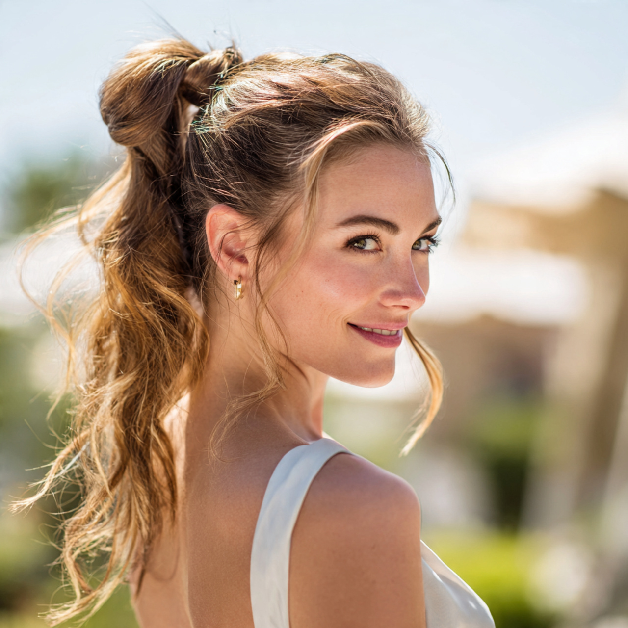 Wedding Bridesmaid Hair: 14 Beautiful & Practical Style Ideas 13 an attractive bridesmaid having bubble ponytail ha