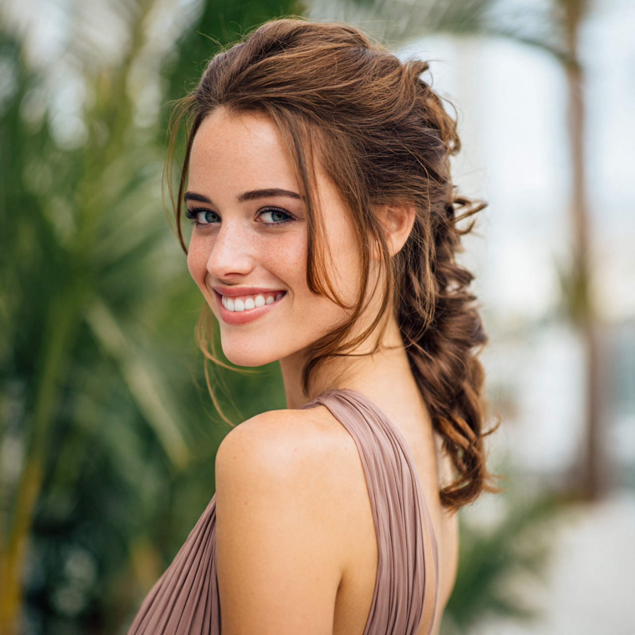 Wedding Bridesmaid Hair: 14 Beautiful & Practical Style Ideas 14 an attractive bridesmaid having pinned back curls