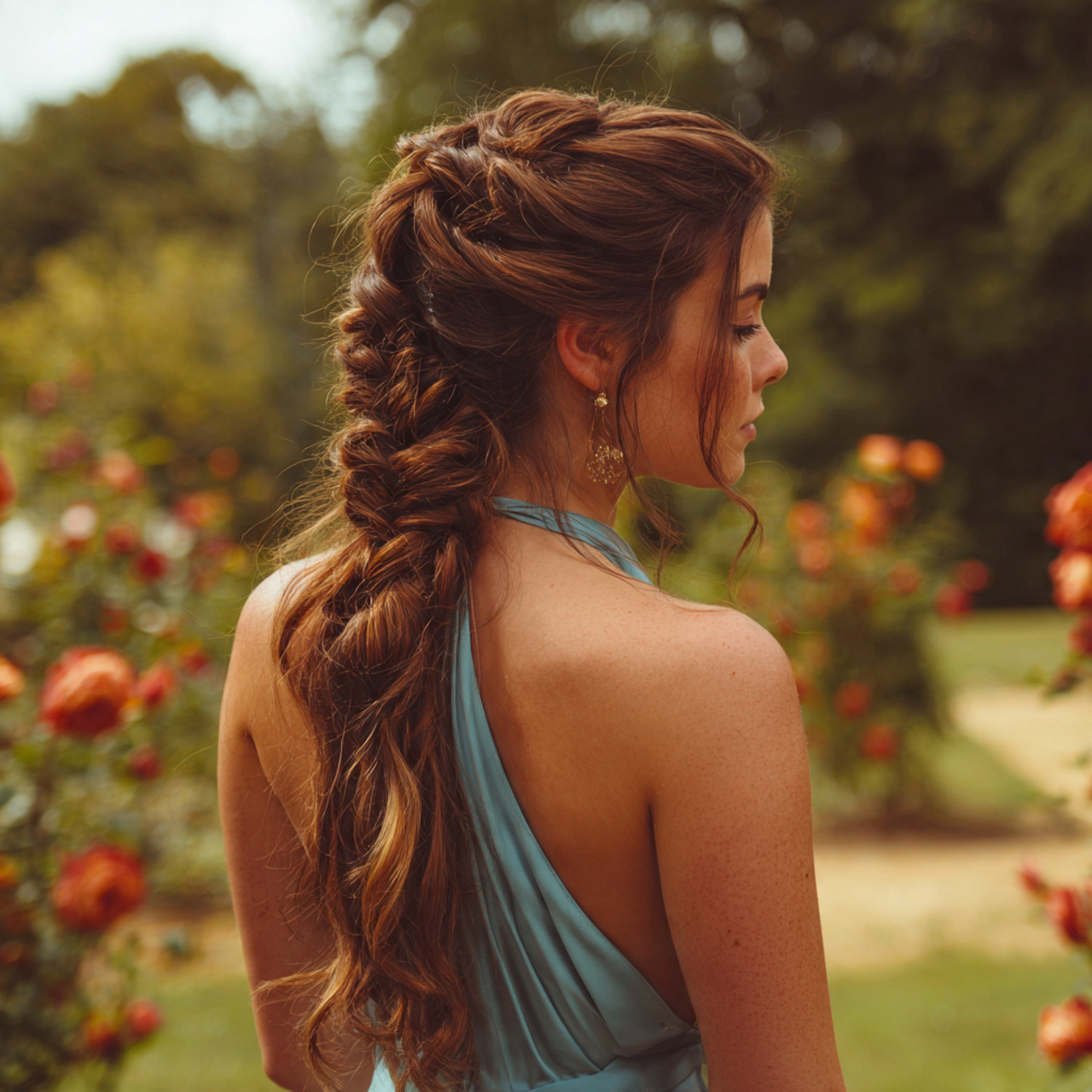 Wedding Bridesmaid Hair: 14 Beautiful & Practical Style Ideas 12 an attractive bridesmaid having twisted rope braid