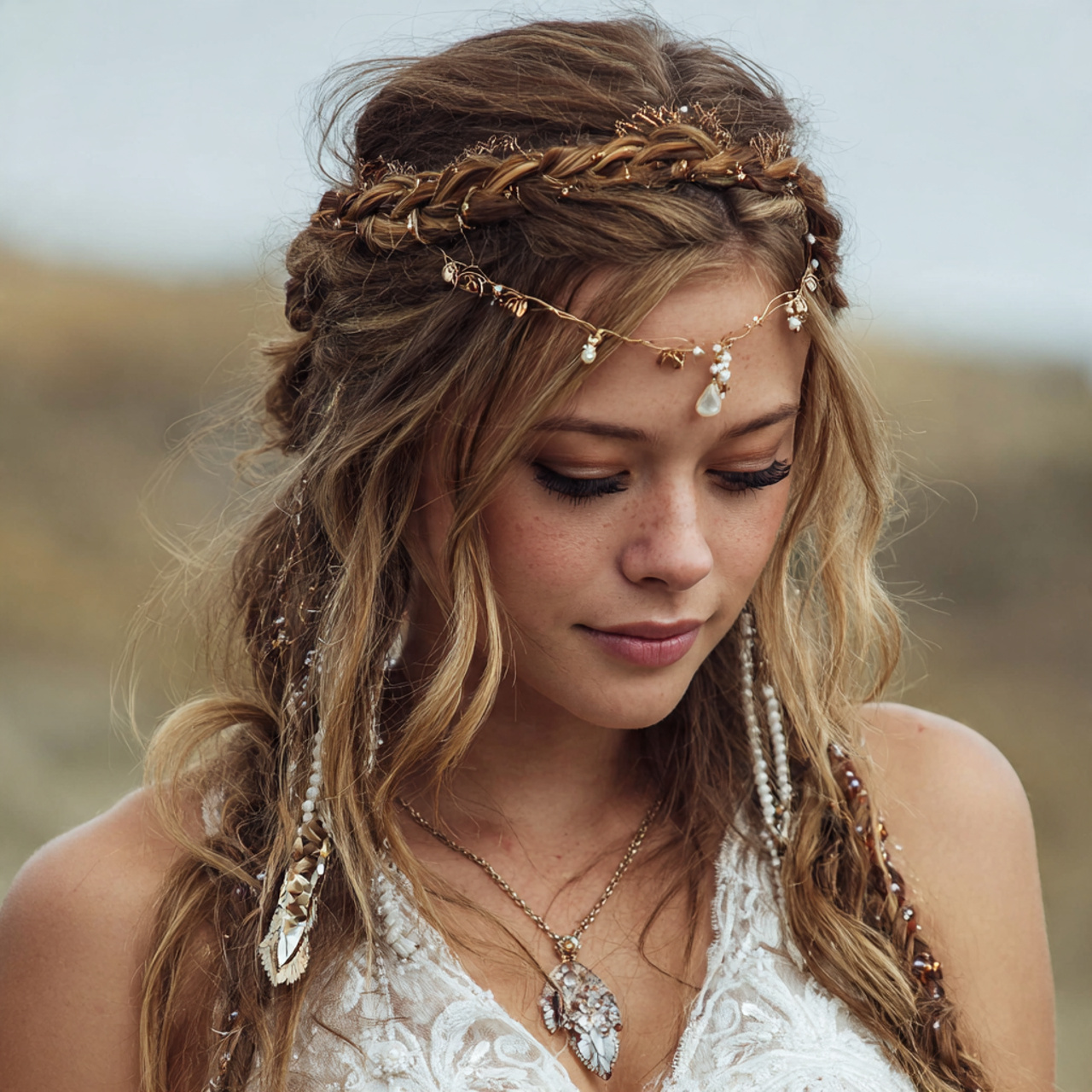 Beach Wedding Hair: 12 Wind-Proof & Beautiful Styles 3 an attractive woman having beachy boho braided hea