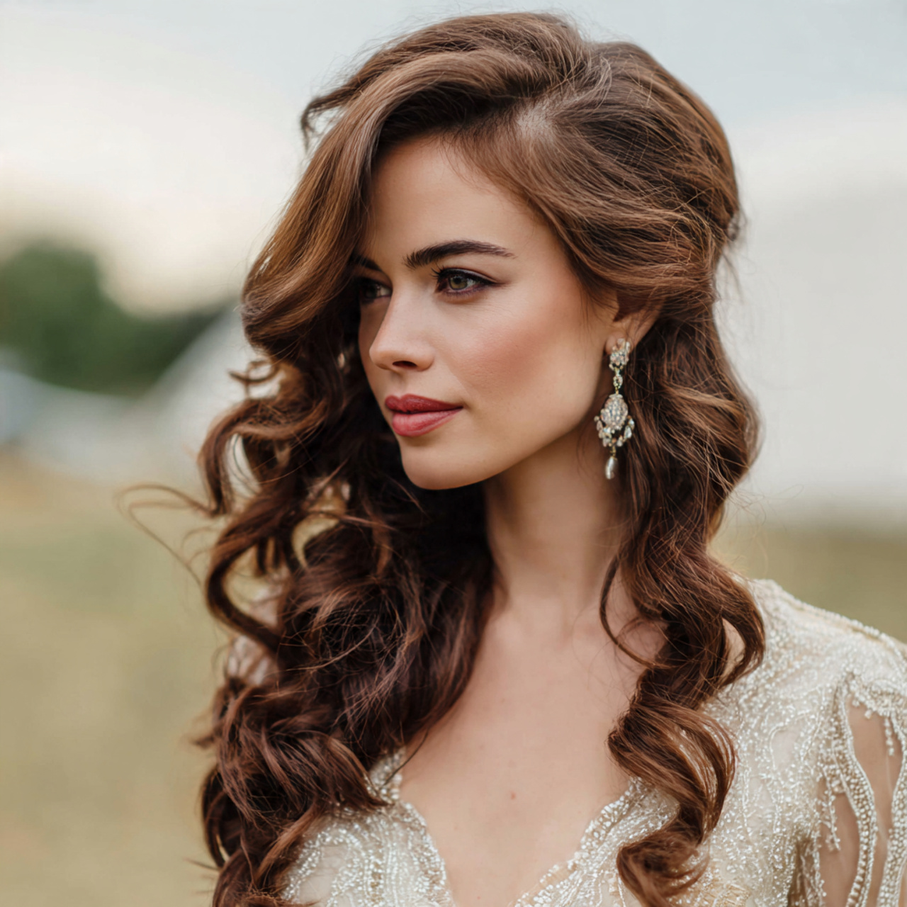 14 Romantic Wedding Hair to Make Your Day Most Memorable 8 an attractive woman having romantic wedding side s