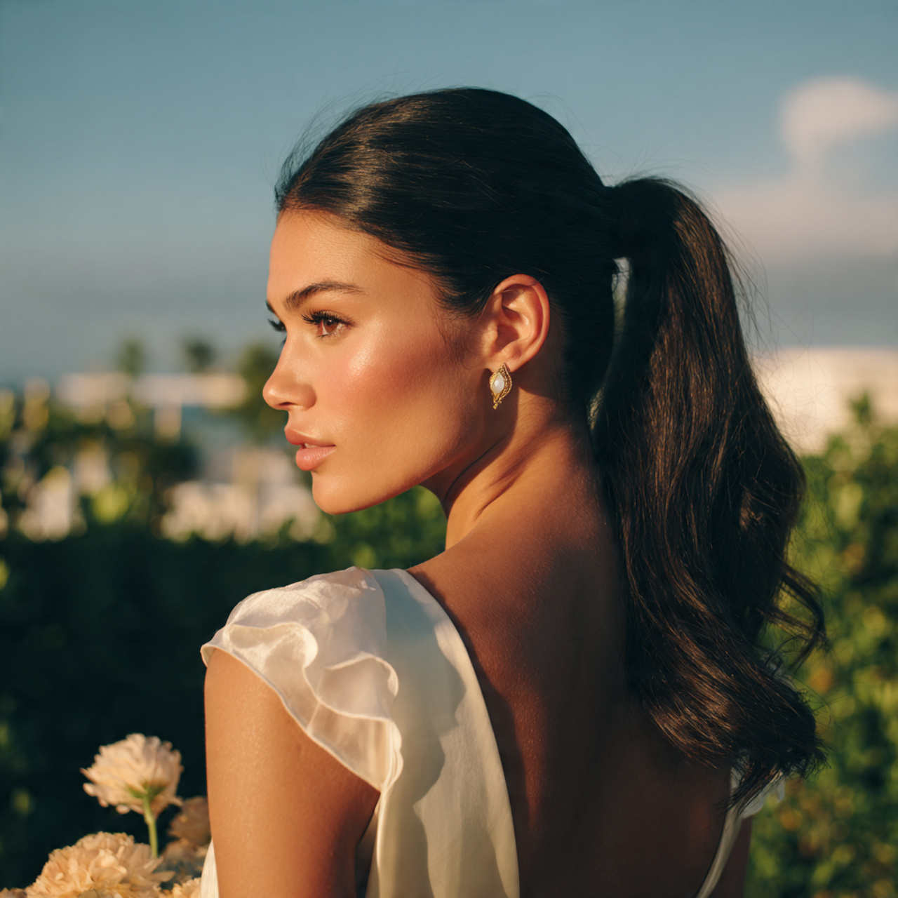 14 Romantic Wedding Hair to Make Your Day Most Memorable 5 an attractive woman having romantic wedding sleek