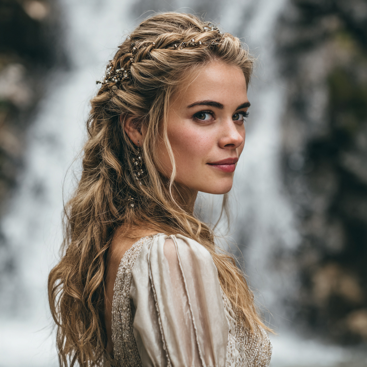 14 Romantic Wedding Hair to Make Your Day Most Memorable 12 an attractive woman having romantic wedding waterf