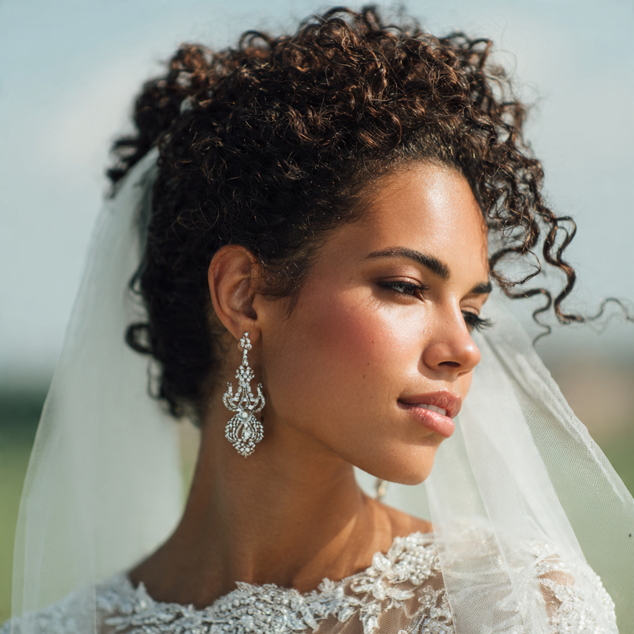 Wedding Hairstyles with Veil: 14 Stunning Bridal Hair Ideas for Every Bride 14 an attractive woman having wedding hair curly updo