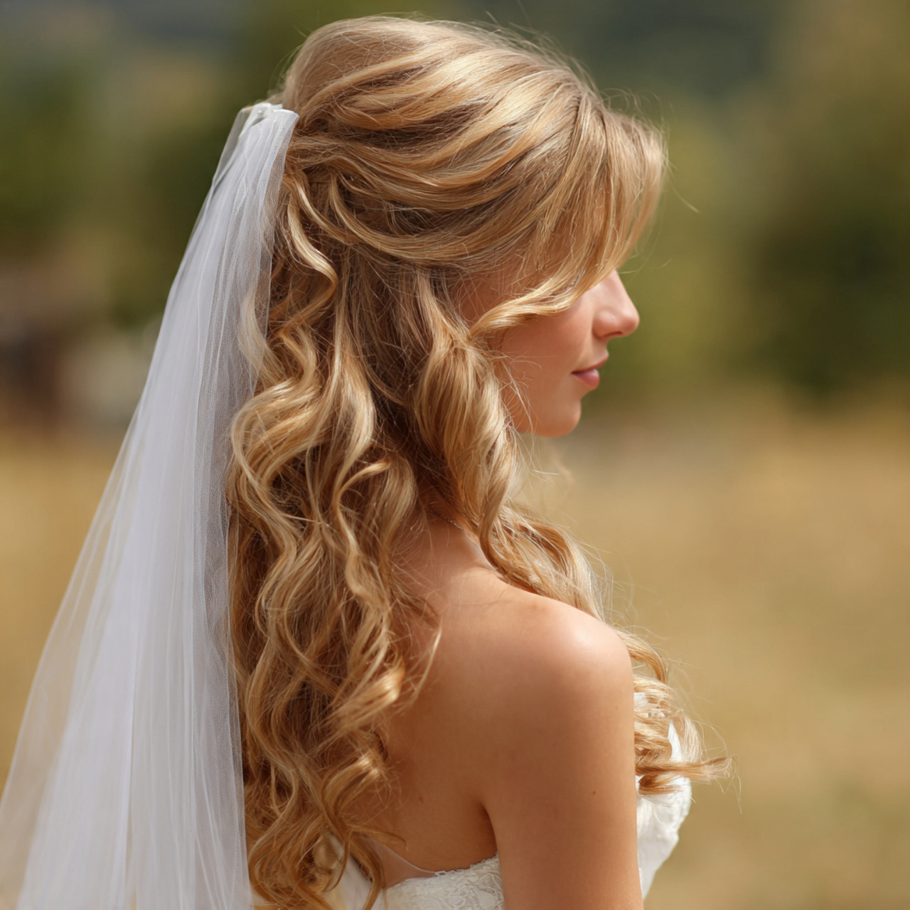 Wedding Hairstyles with Veil: 14 Stunning Bridal Hair Ideas for Every Bride 10 an attractive woman having wedding hair hollywood