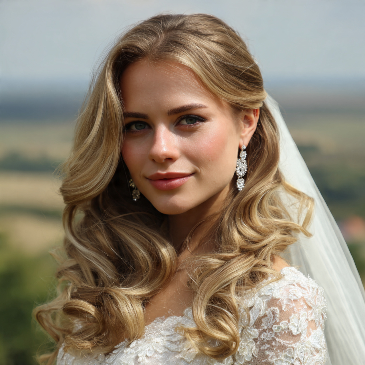 Wedding Hairstyles with Veil: 14 Stunning Bridal Hair Ideas for Every Bride 4 an attractive woman having wedding hair loose wave