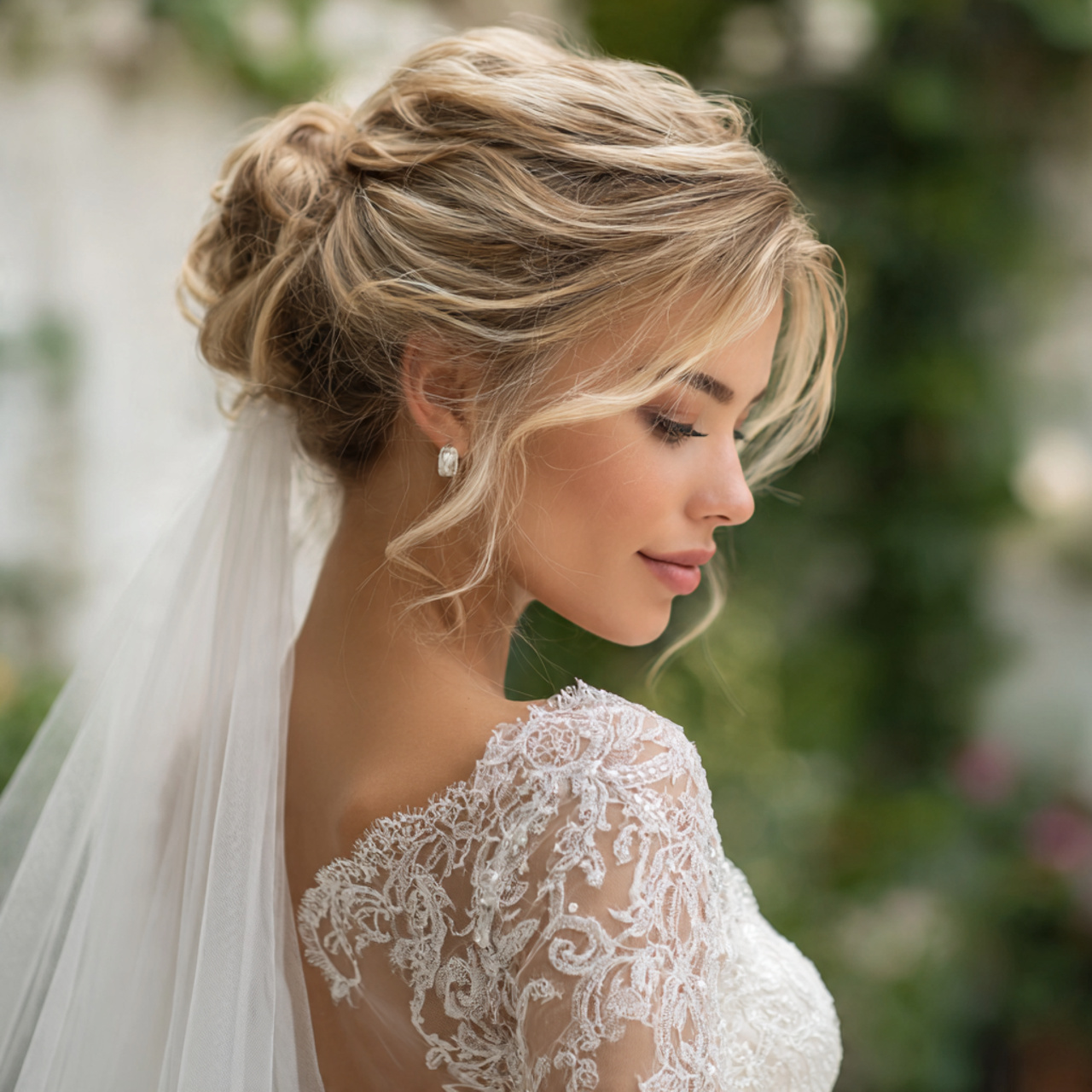 Wedding Hairstyles with Veil: 14 Stunning Bridal Hair Ideas for Every Bride 2 an attractive woman having wedding hair soft chign