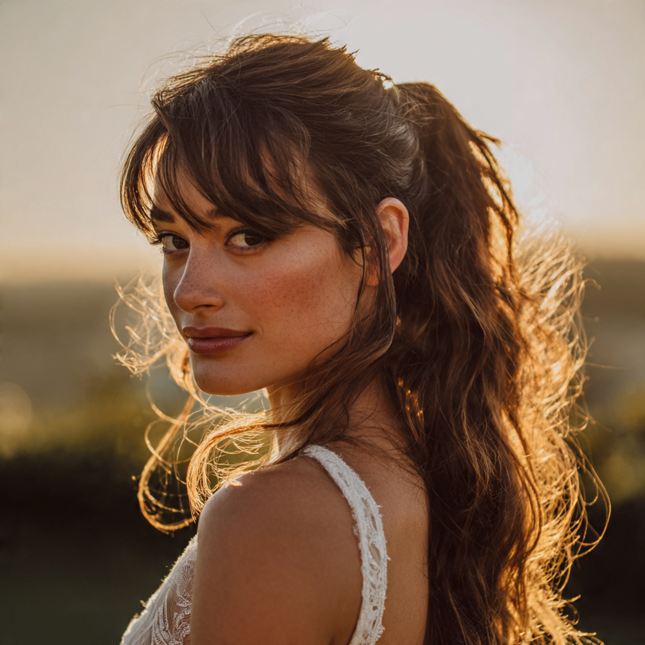 Boho Wedding Hair Ideas for Brides | 13 Soft & Natural Bridal Styles 4 an attractive women having boho wedding hair