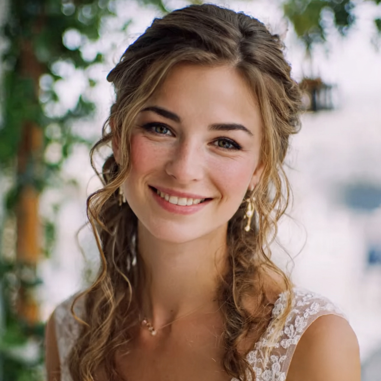 Wedding Hair Down: 13 Beautiful Style Ideas for a Natural Bridal Look 3 an attractive women having half parted natural blo