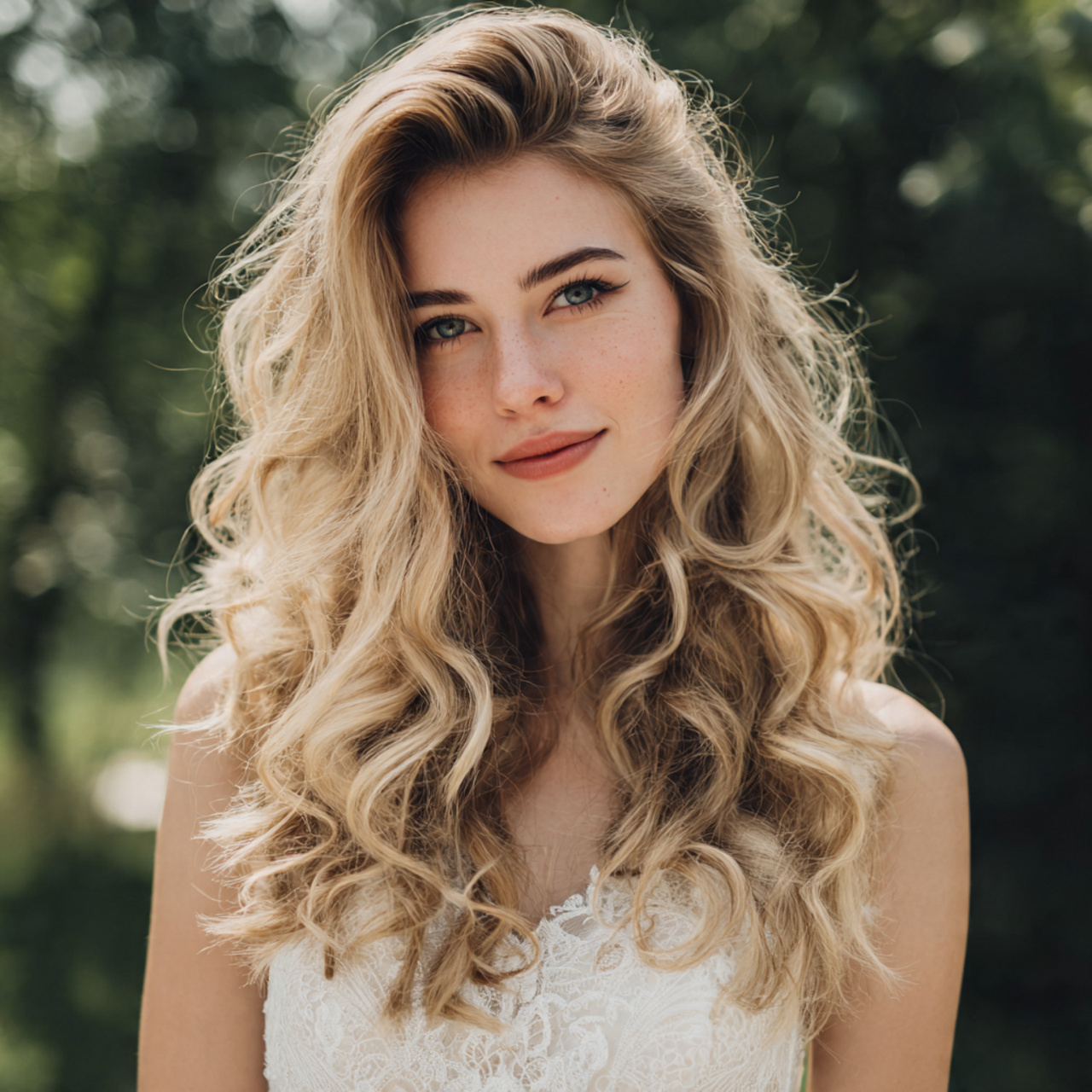 Wedding Hair Down: 13 Beautiful Style Ideas for a Natural Bridal Look 4 an attractive women having loose curls with face f