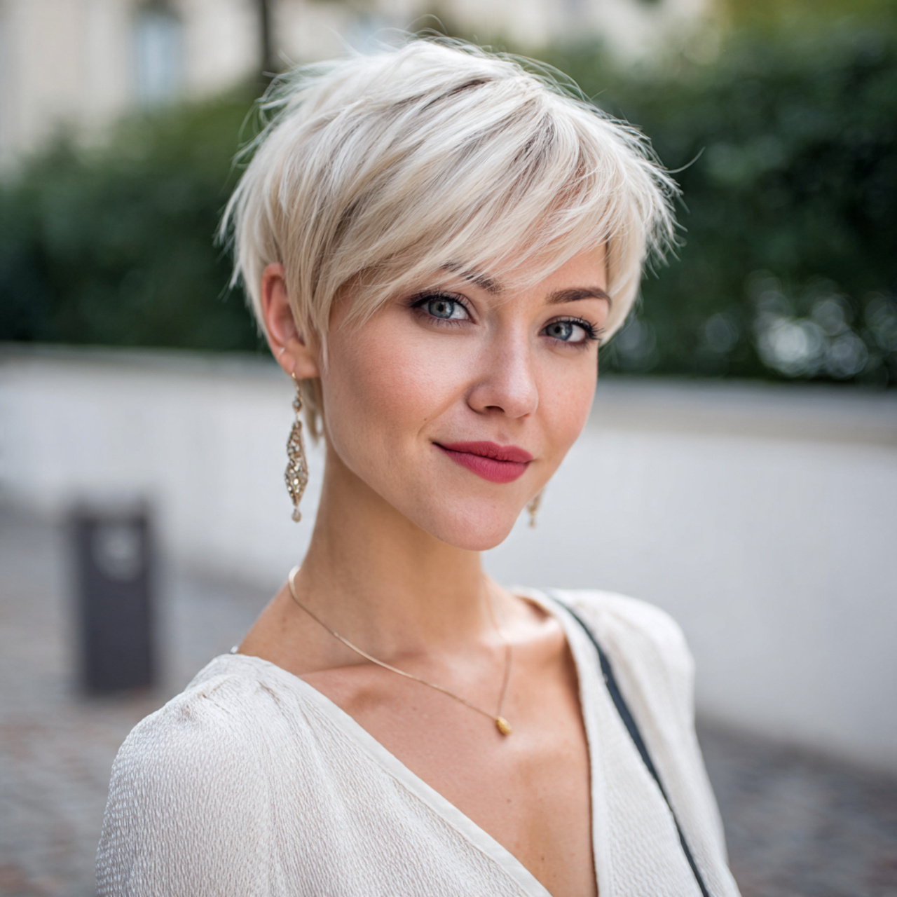 an attractive women having straight wedding hair a