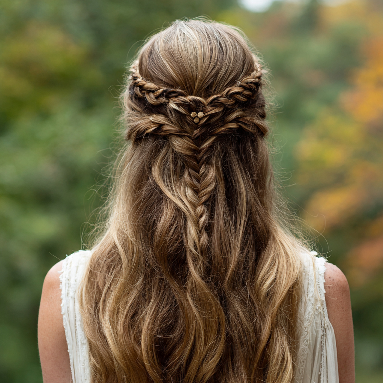 an attractive women having straight wedding hair h