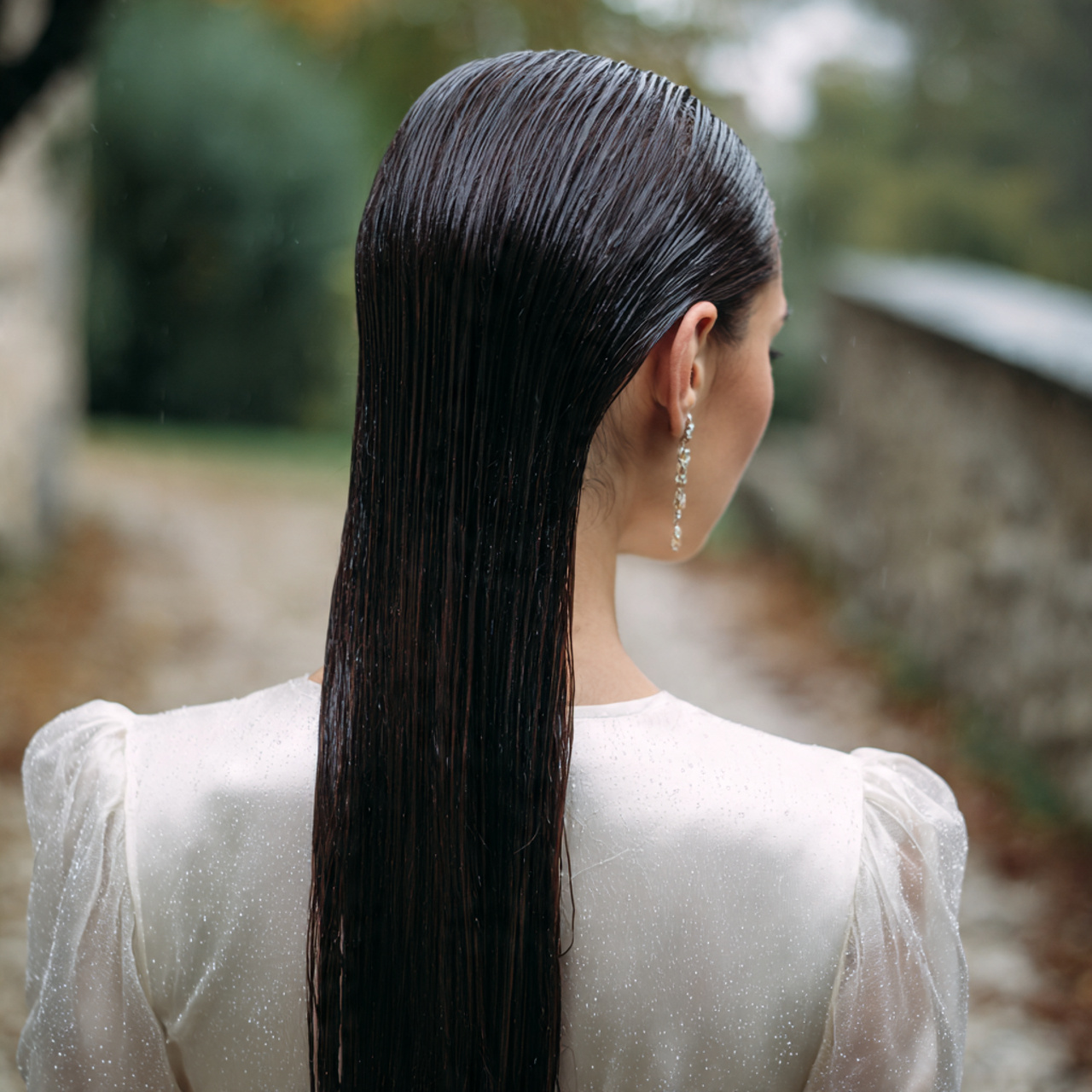 an attractive women having straight wedding hair s 3
