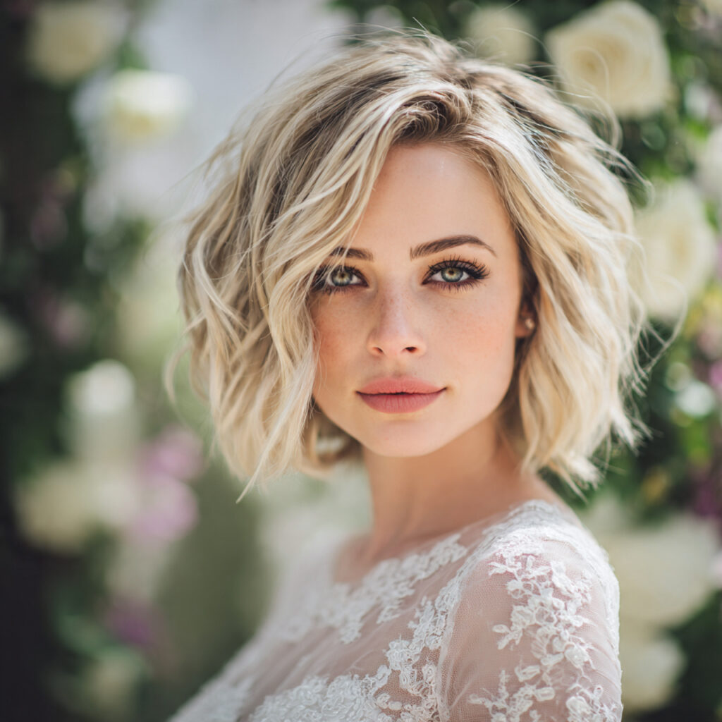 an attractive women having wedding hair and makeup 7