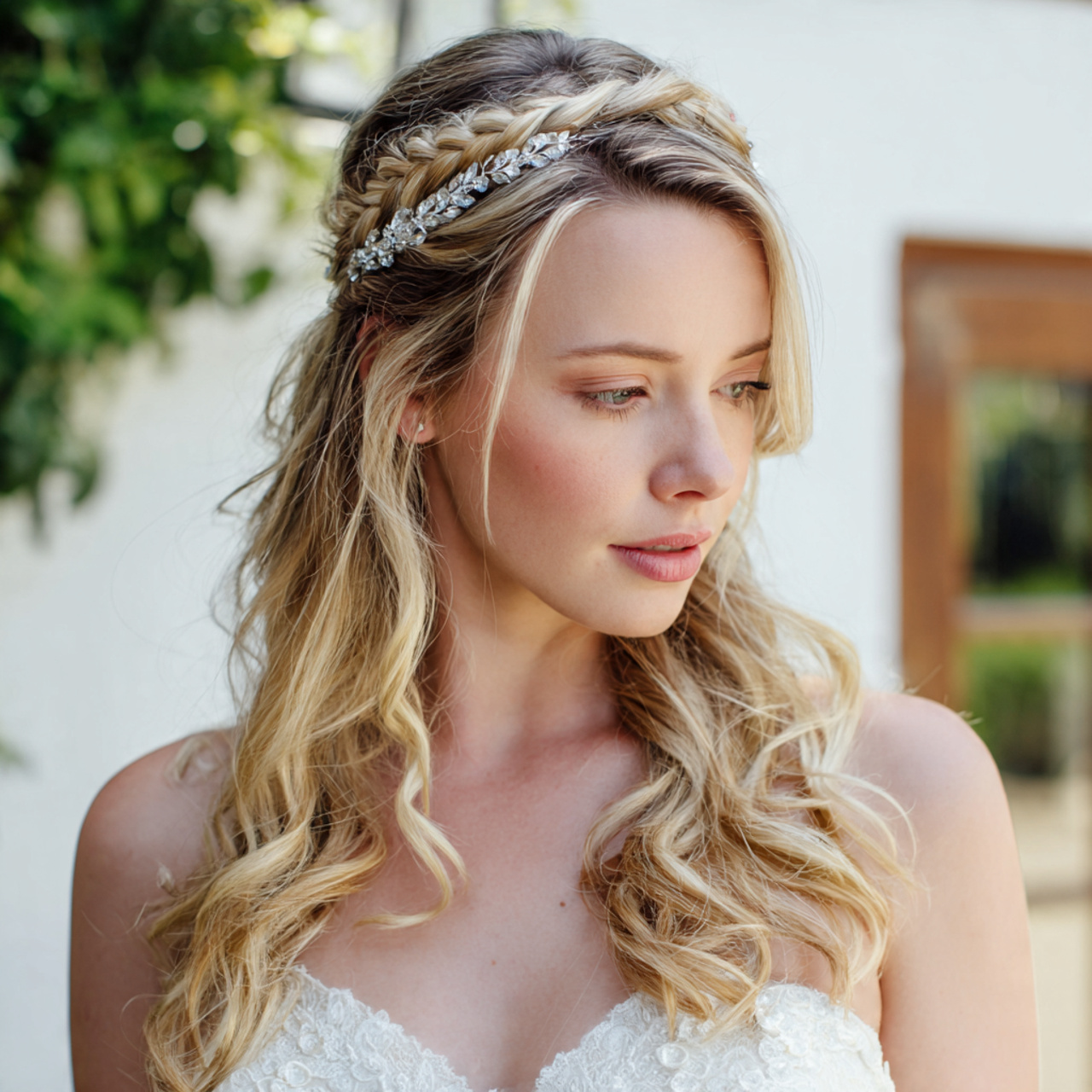 Wedding Hairstyles for Curly Hair: 14 Superb Bridal Looks 11 an attractive women having wedding hair braided he