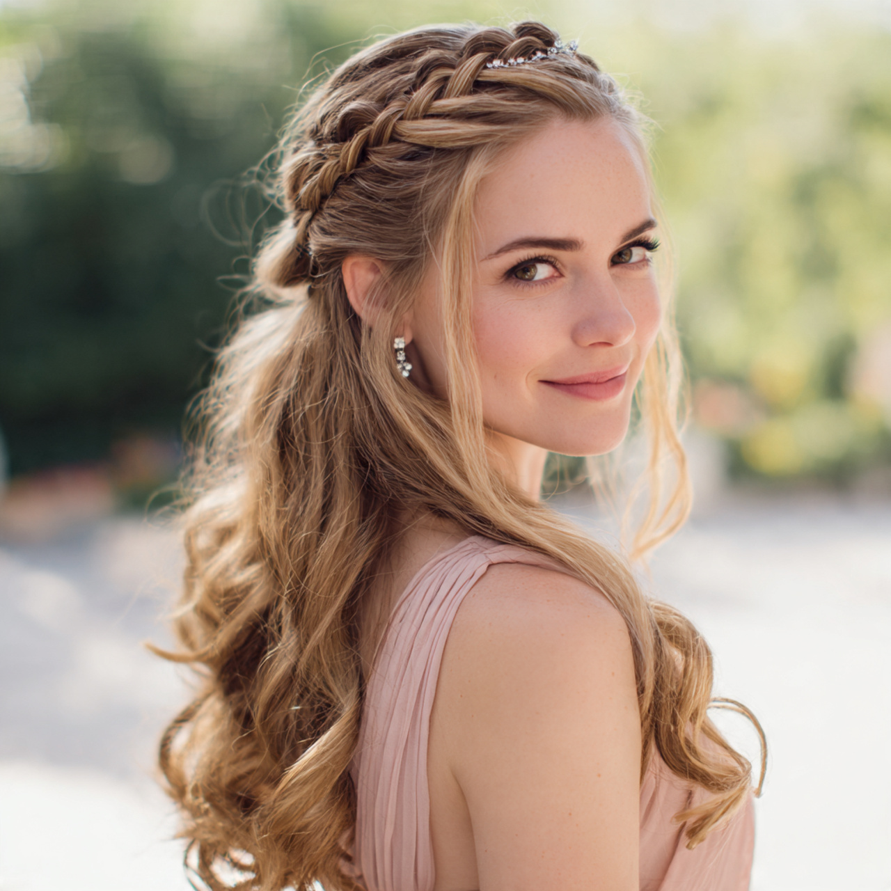 Wedding Hairstyles for Curly Hair: 14 Superb Bridal Looks 2 an attractive women having wedding hair half up ha 1