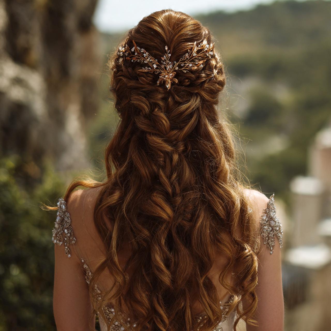 Simple Wedding Hairstyles: 10 Easy & Elegant Bridal Hair Ideas 3 an attractive women having wedding hair half up ha