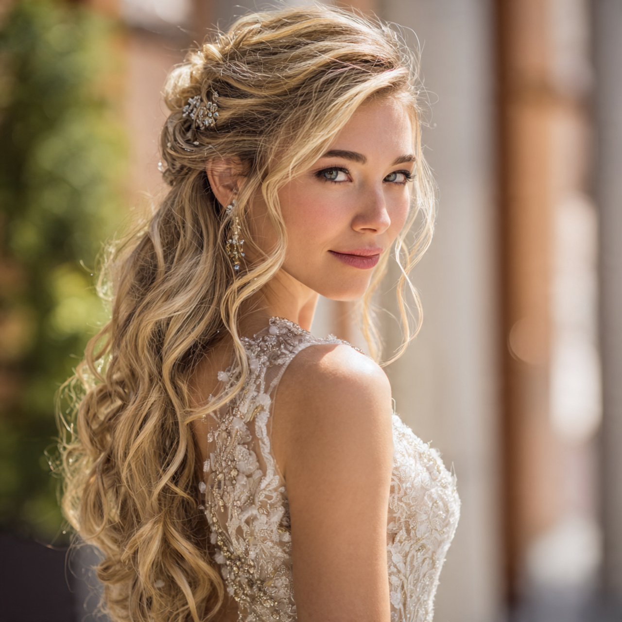 Simple Wedding Hairstyles: 10 Easy & Elegant Bridal Hair Ideas 6 an attractive women having wedding hair side swept 1