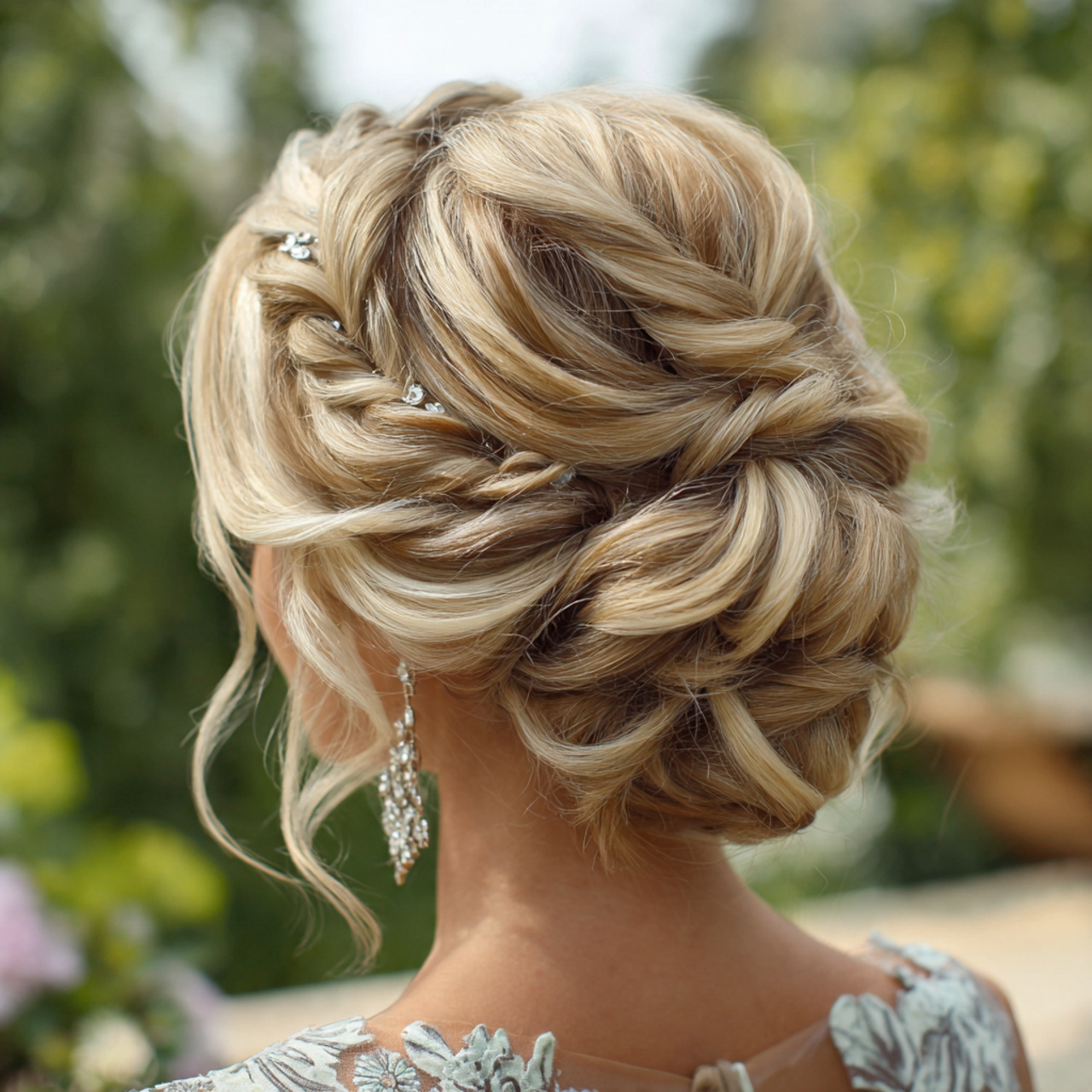 an attractive women having wedding hair textured t