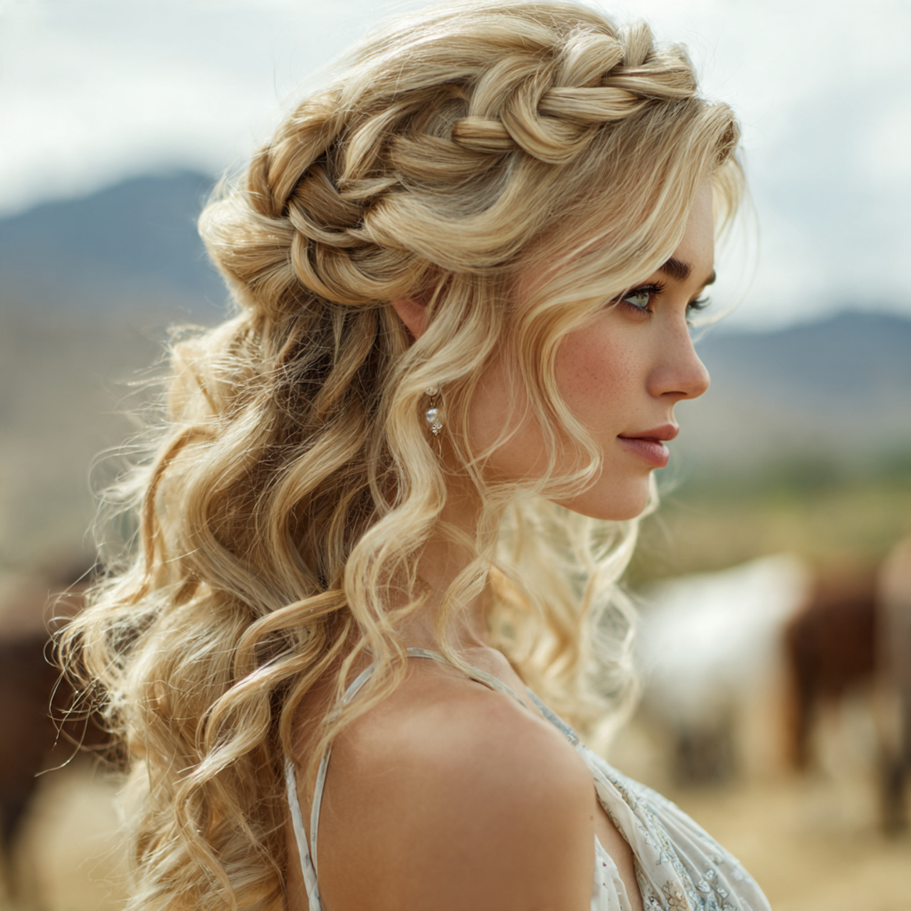 Wedding Hairstyles for Curly Hair: 14 Superb Bridal Looks 13 an attractive women having wedding hair waterfall