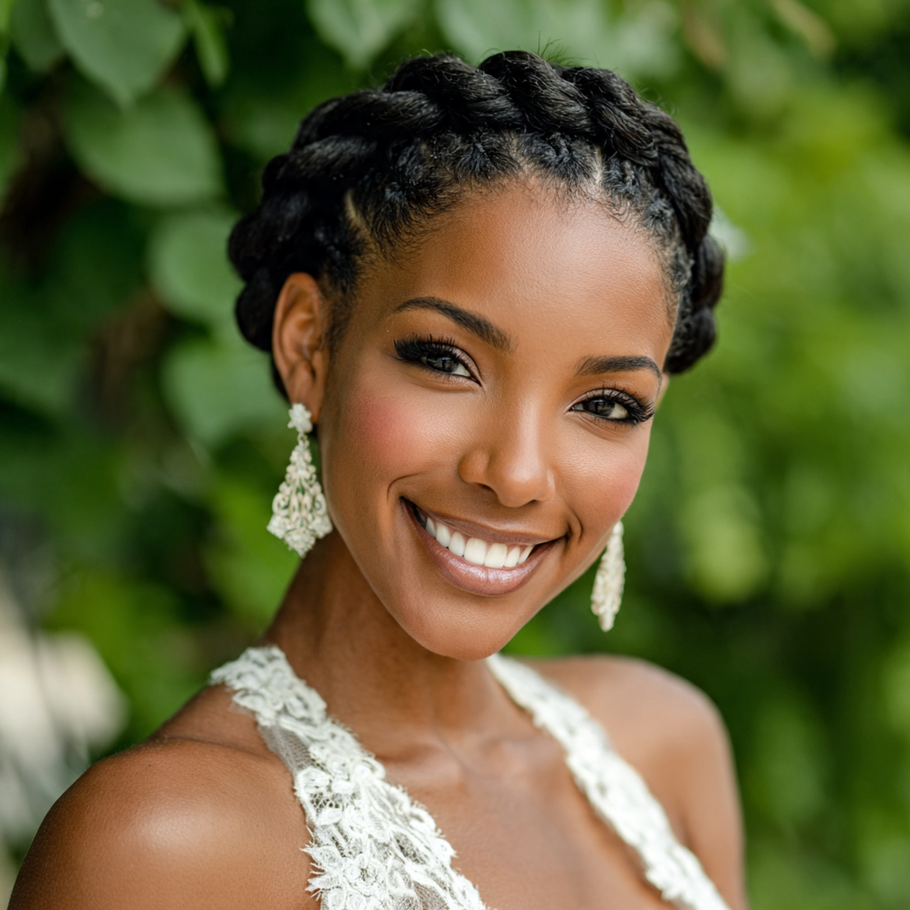 Natural Hair Wedding Styles: 15 Authentic Bridal Looks 6 an attractive and good looking bridal with braided 2
