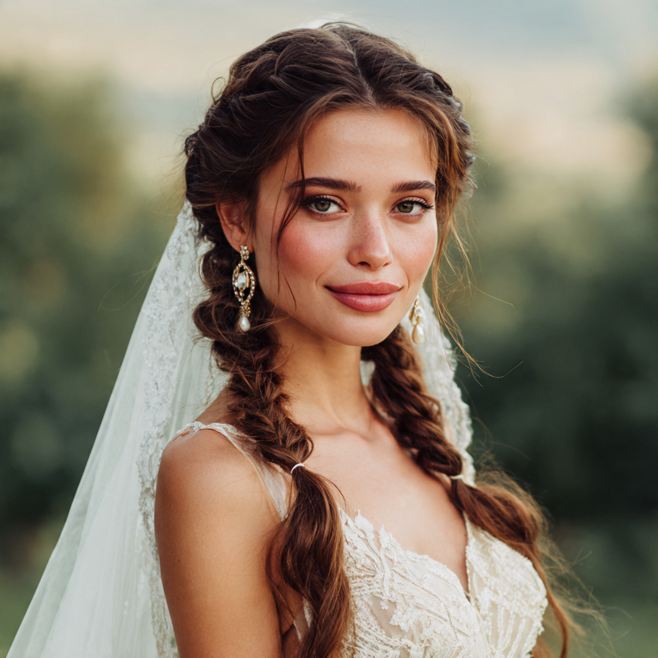 an attractive and good looking bridal with double