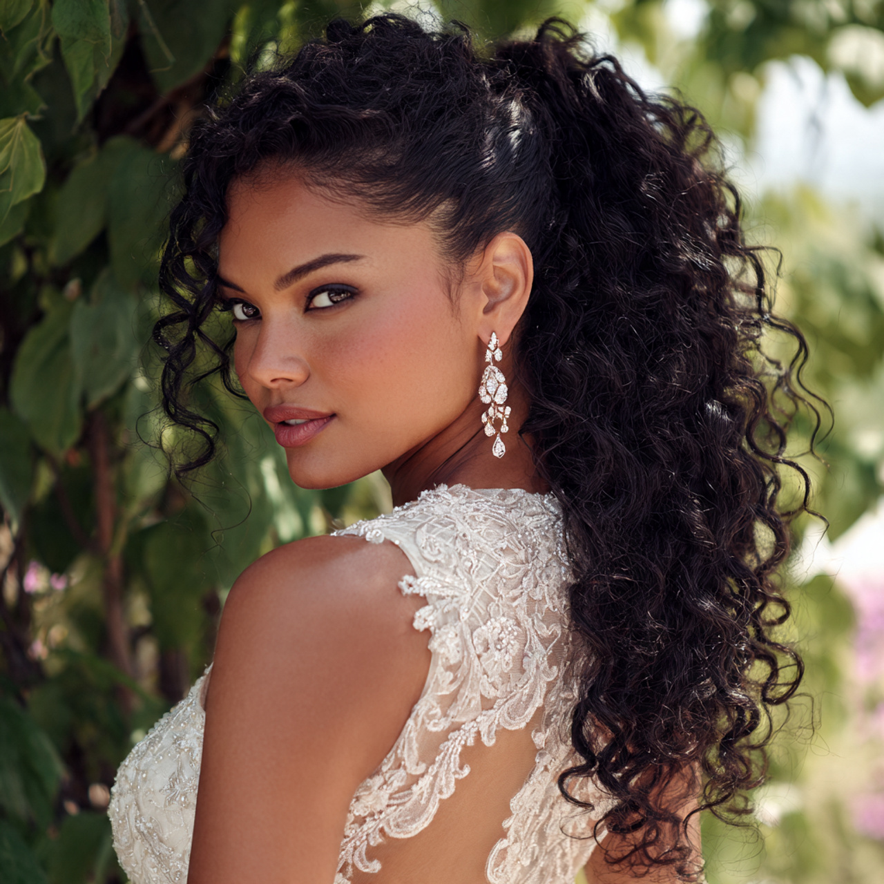 Natural Hair Wedding Styles: 15 Authentic Bridal Looks 2 an attractive and good looking bridal with loose 1