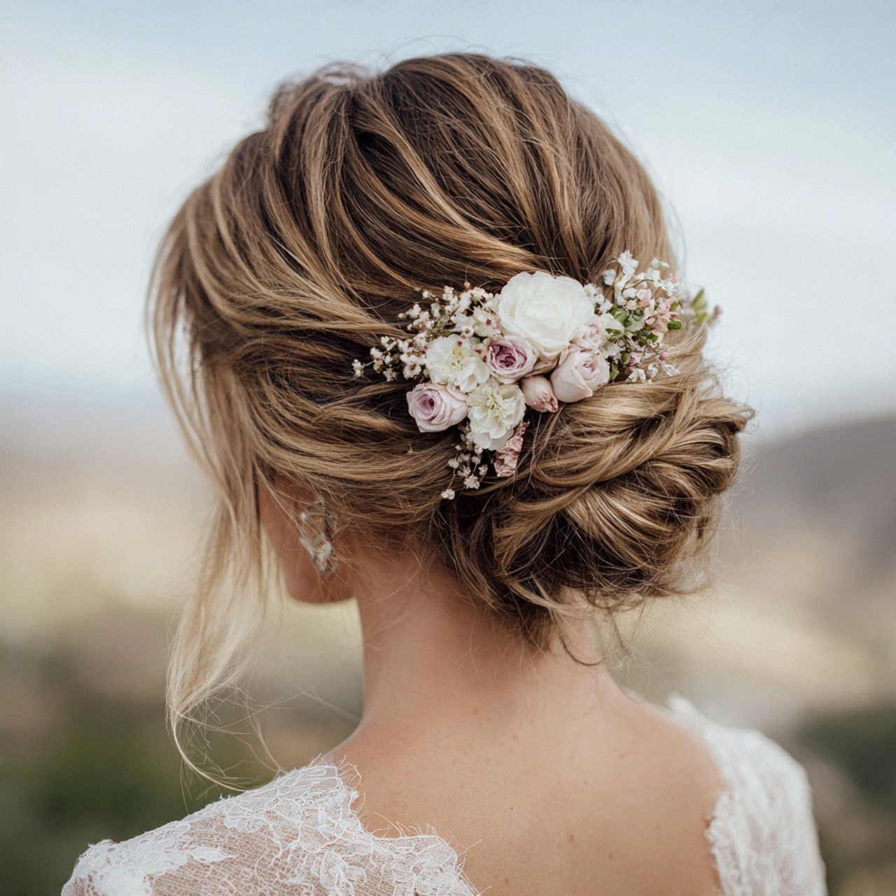 an attractive and good looking bridal with messy