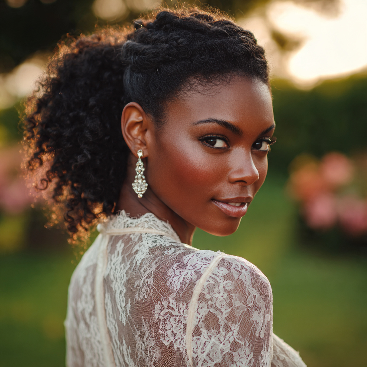 Natural Hair Wedding Styles: 15 Authentic Bridal Looks 11 an attractive and good looking bridal with twisted 1