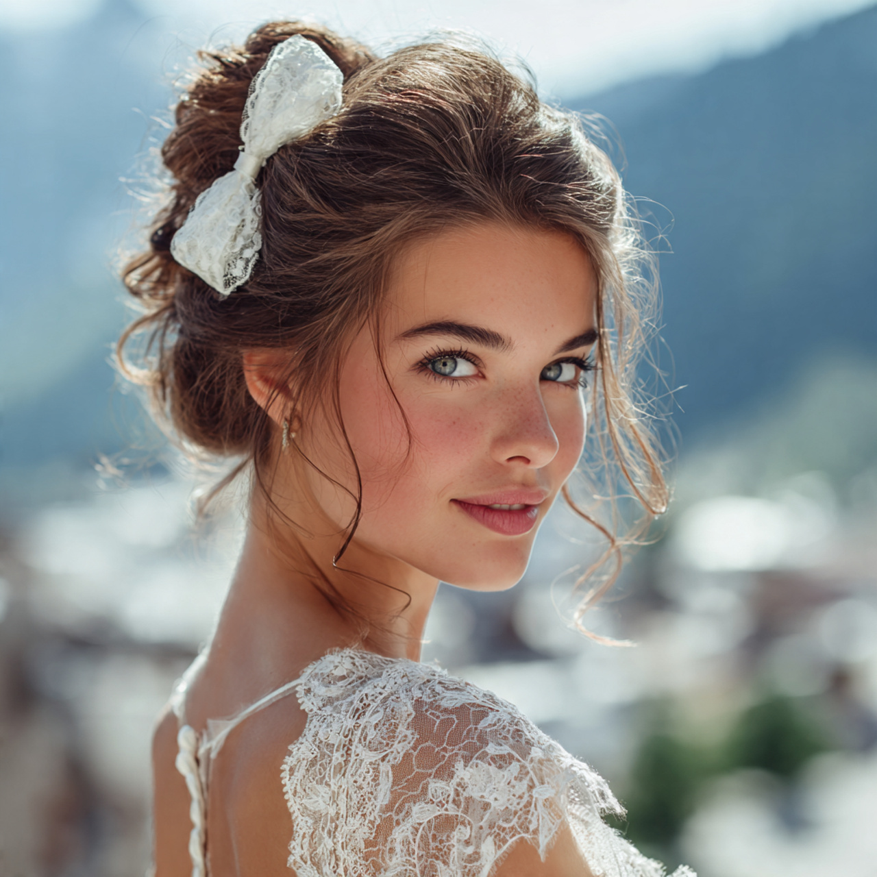 an attractive and good looking bride with a 3