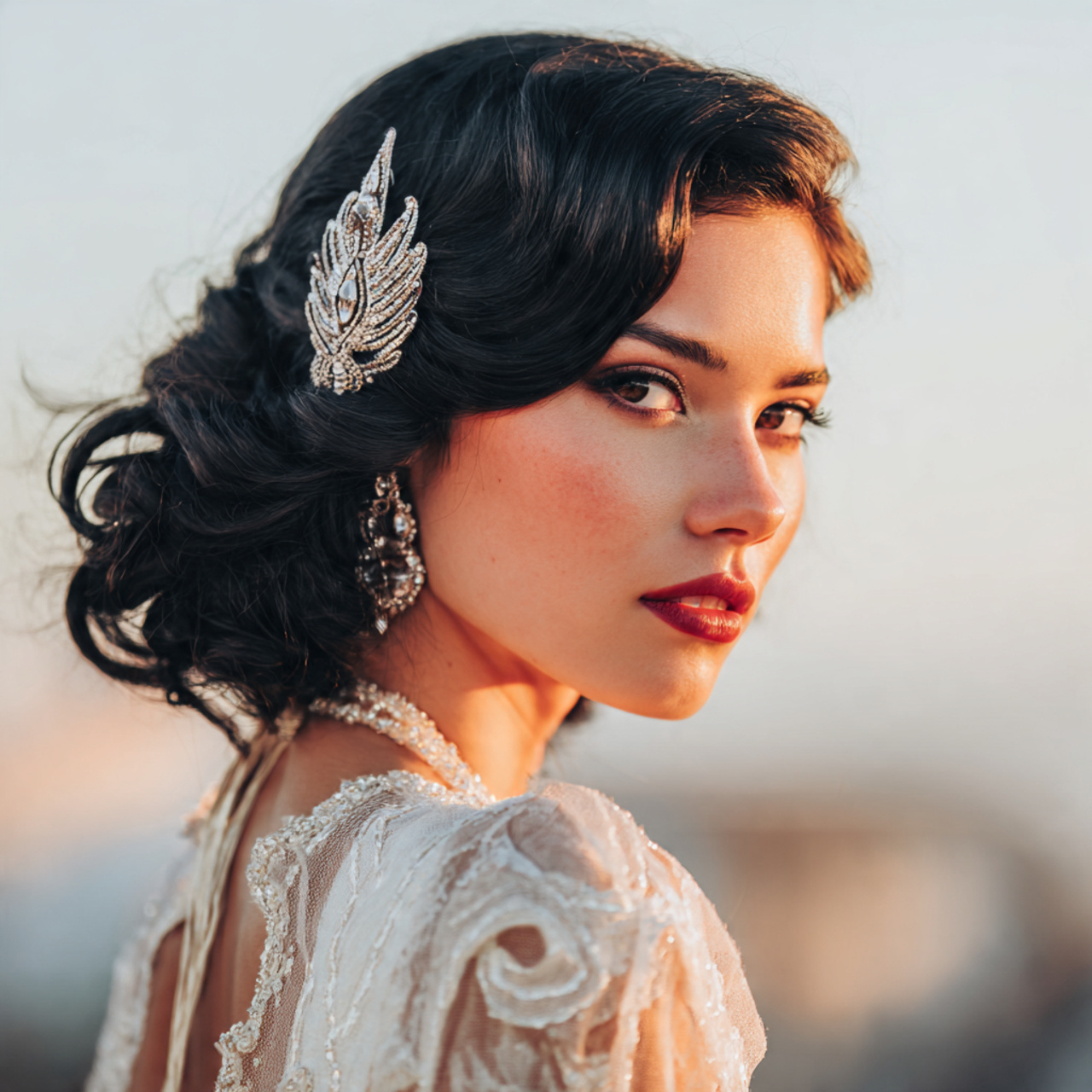 an attractive and good looking bride with cthe