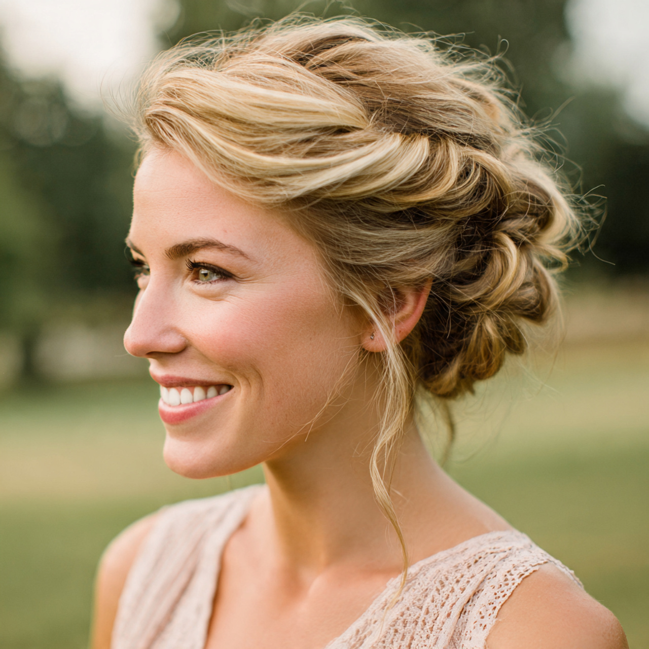 an attractive and good looking women with knotted