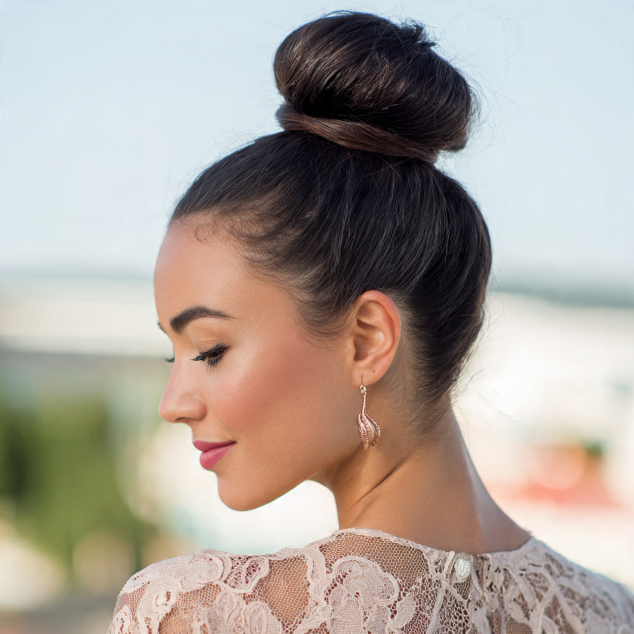 an attractive and good looking women with sculptural