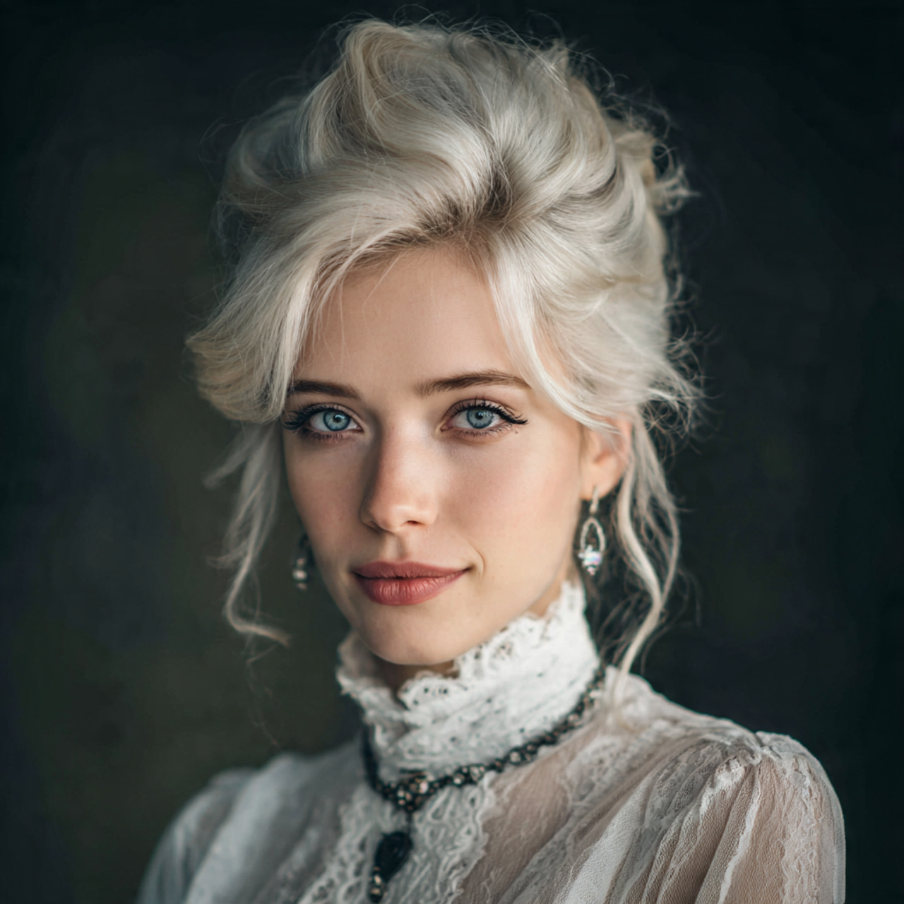 25 Ultimate Halloween Hair Ideas: Best Transformations 3 an attractive lady with soft white updo