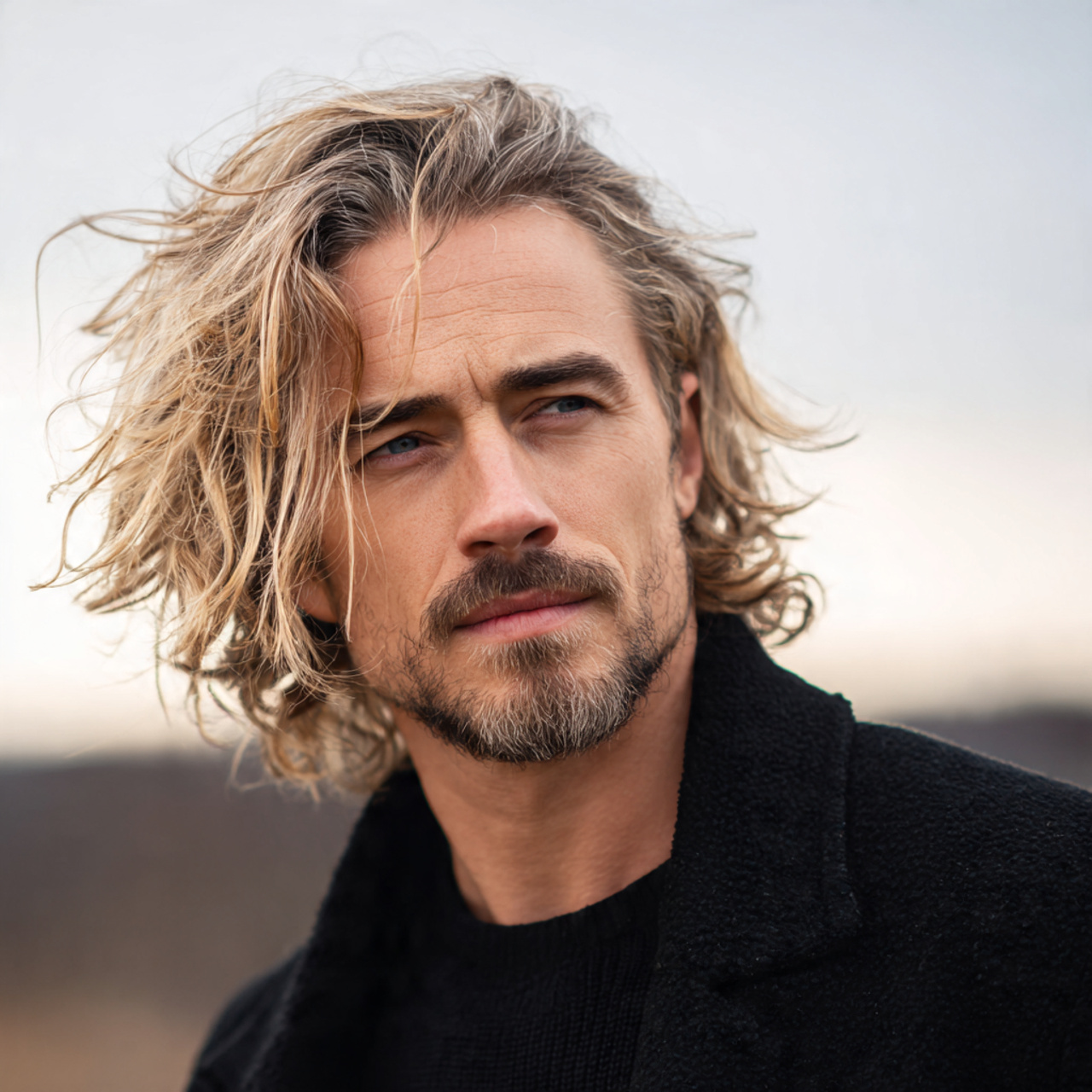 an attractive men with blonde highlights for