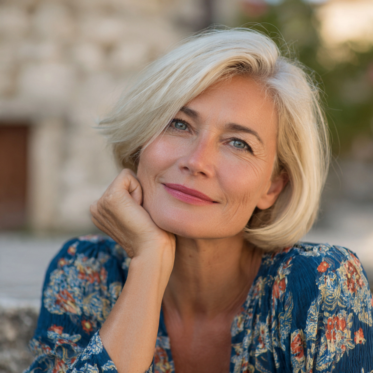 an attractive woman over 50 with rounded