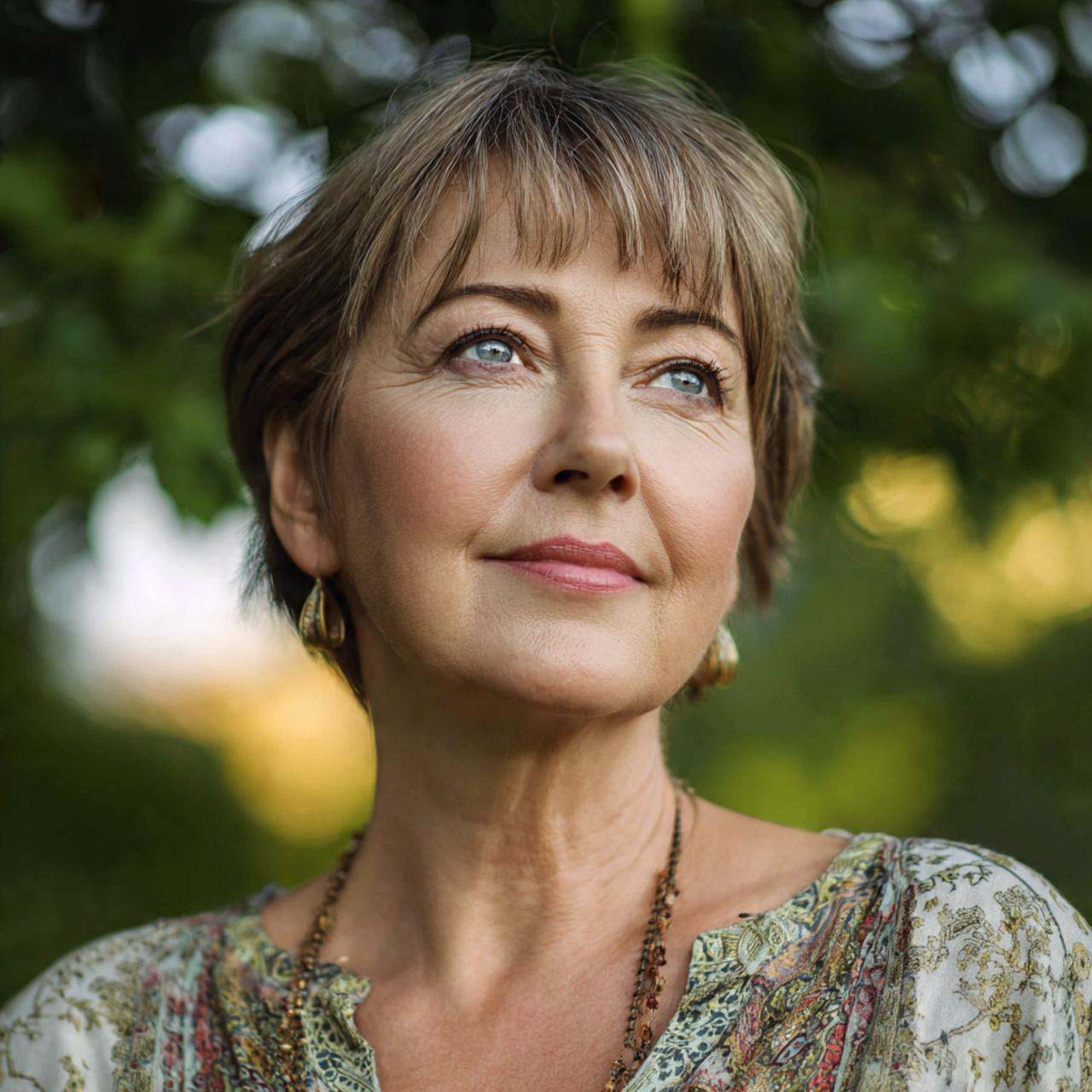 an attractive woman over 50 with short 2