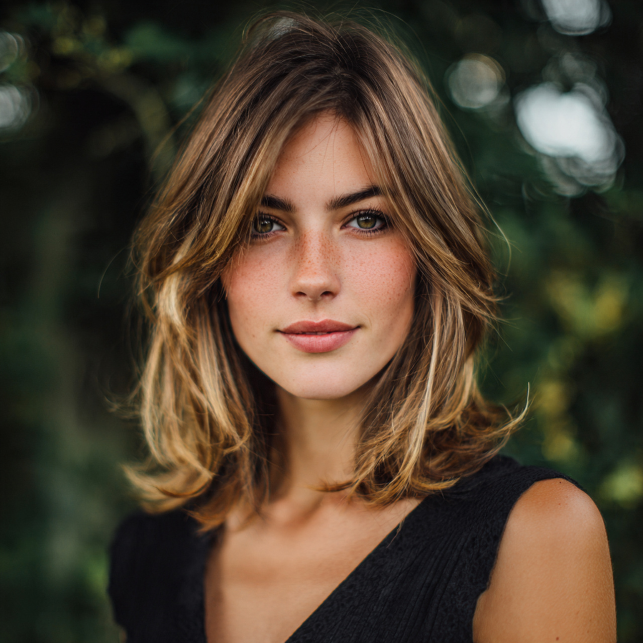 an attractive woman with collarbone length cut