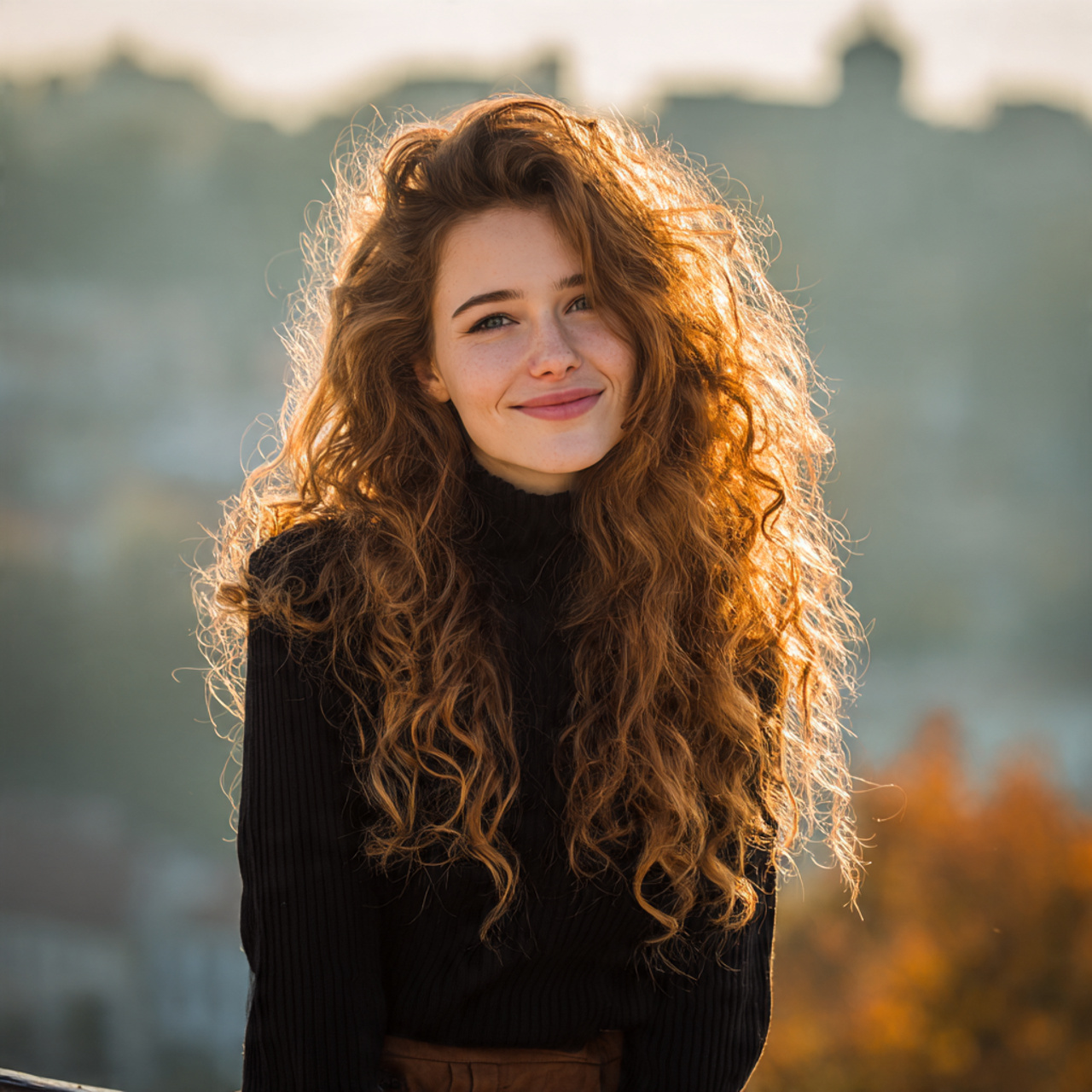 an attractive woman with light perm waves