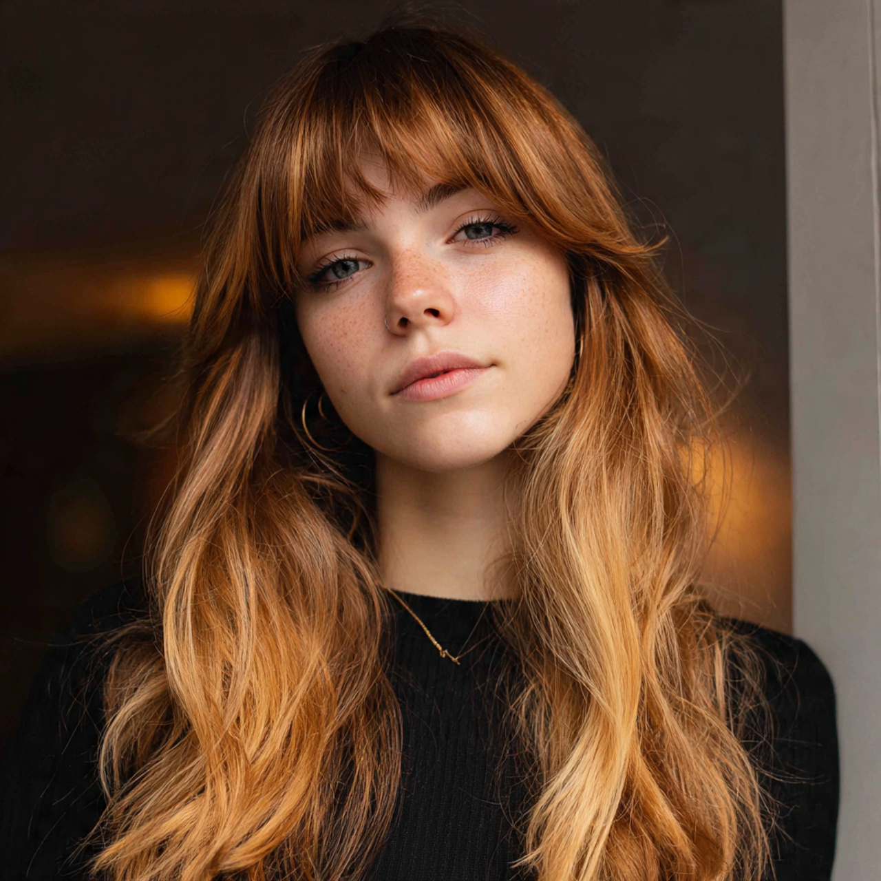 an attractive women with calico hair with