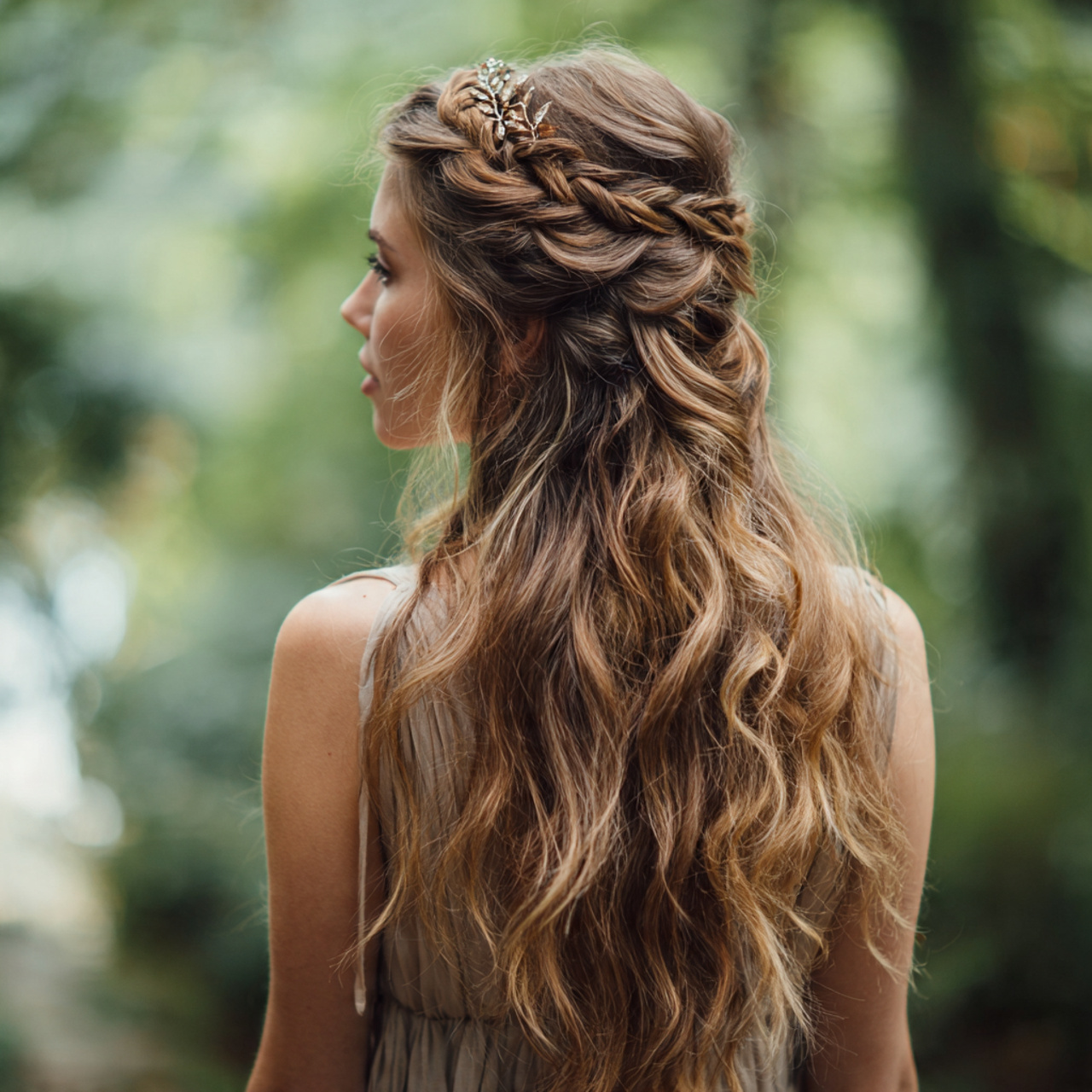 an attractive women with half up half 1