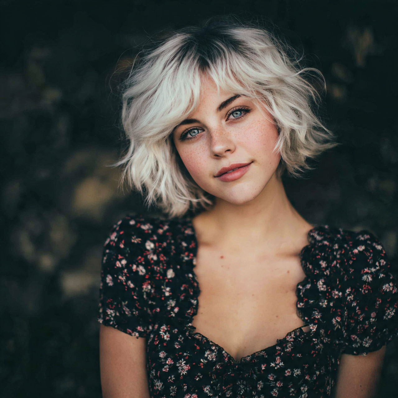 an attractive women with short bob calico