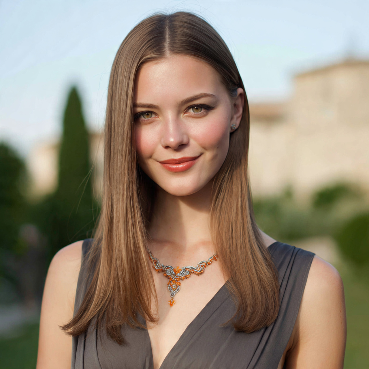 an attractive women with straight and smooth 1