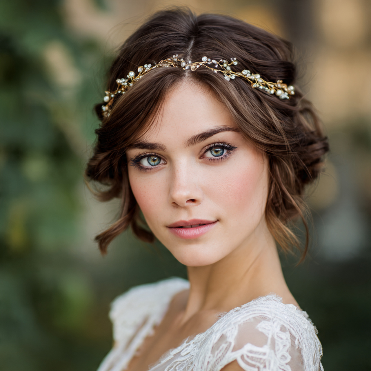 an attractive women with the accessorized headband