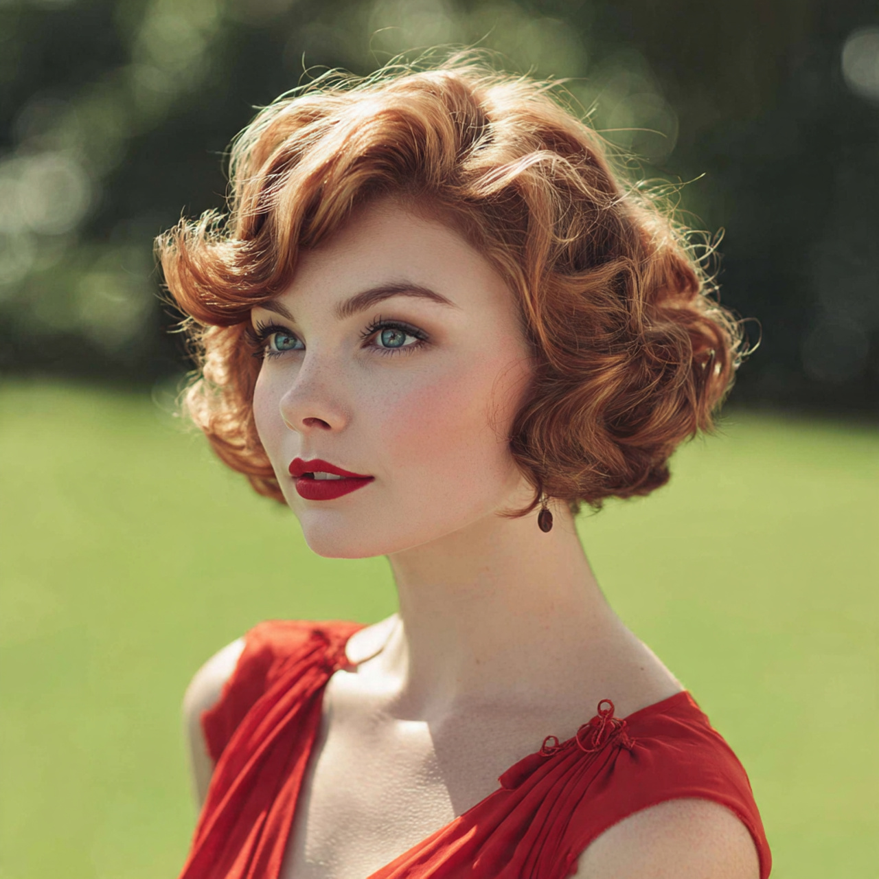 an attractive women with the elegant pin up