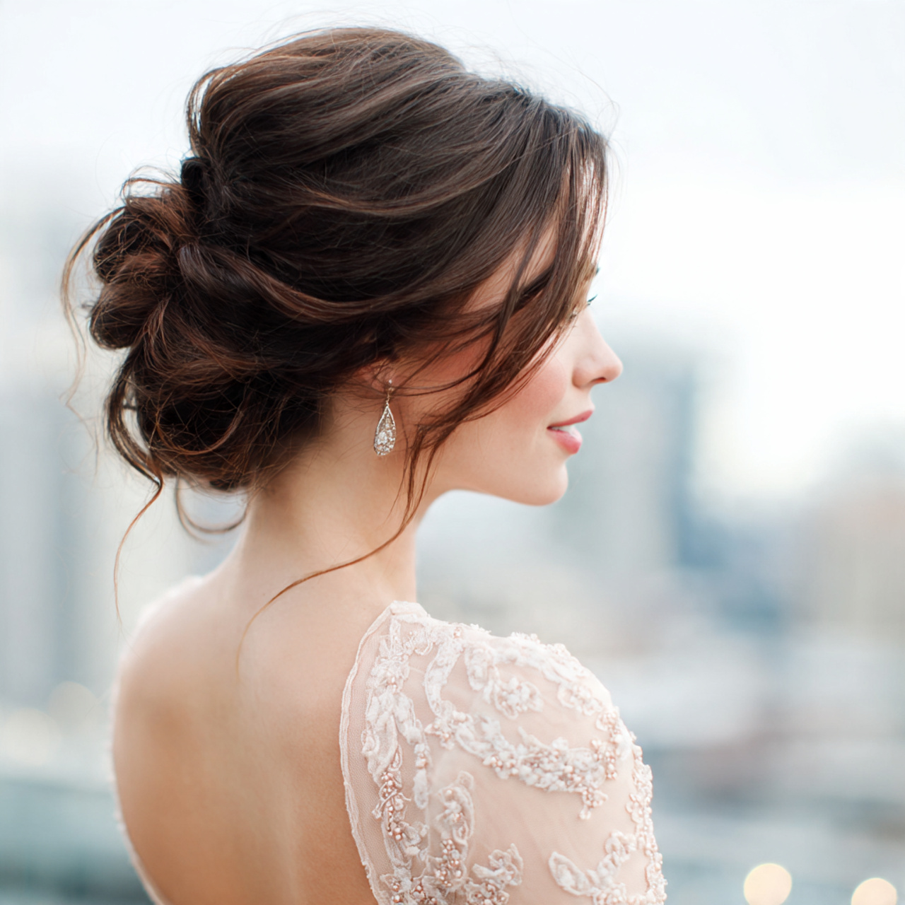 an attractive women with the voluminous low