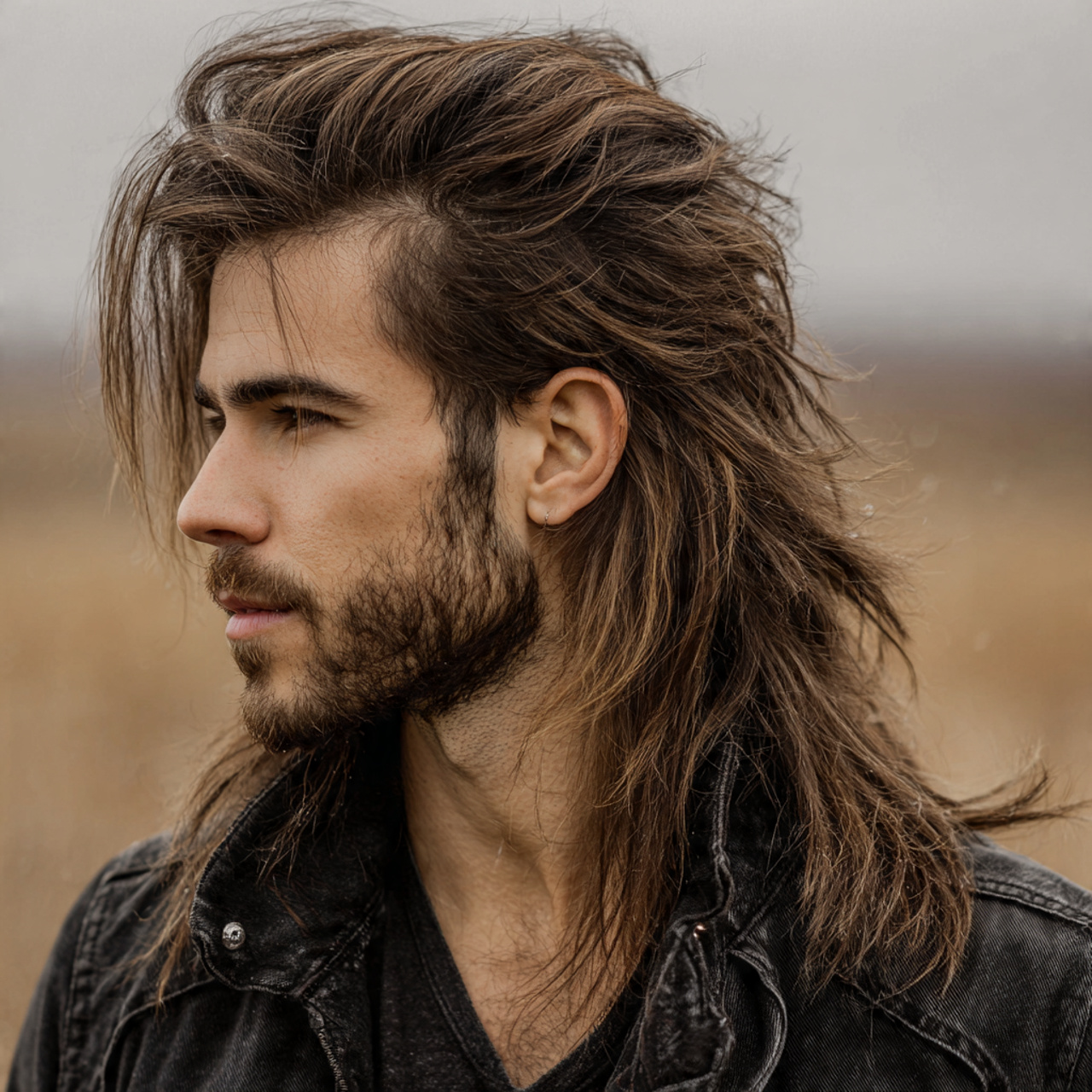 Mullet Wolf Cut: 20 Bold Ideas to Redefine Your Edge 19 attractive men with layered wolf mullet for