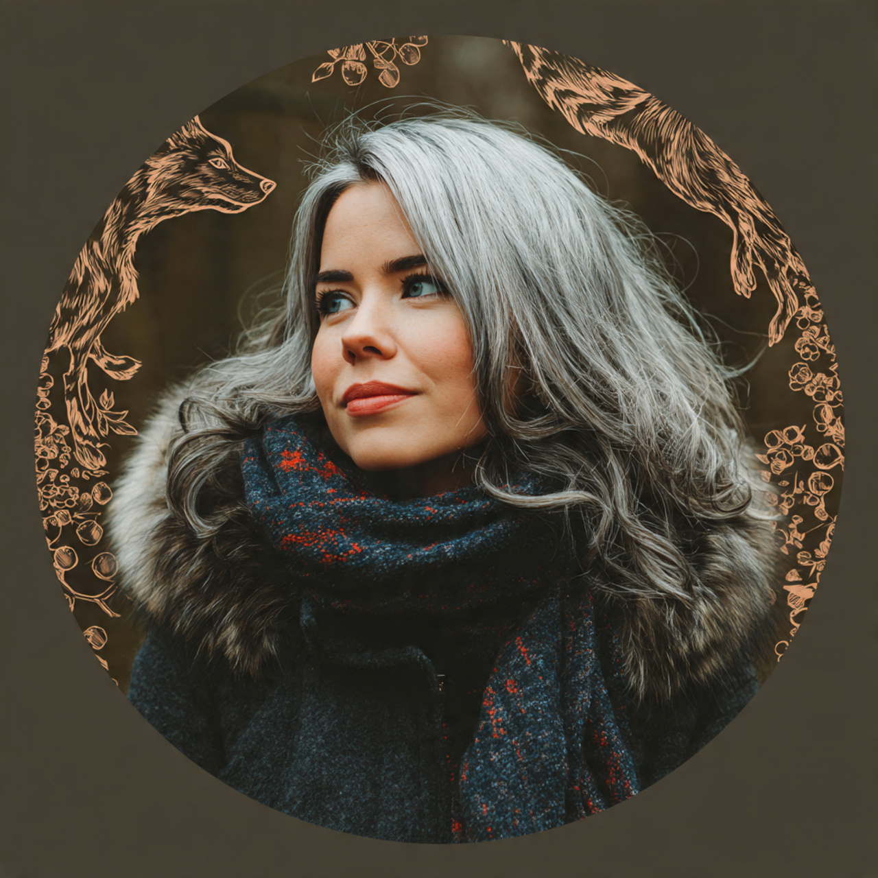 attractive women with long wolf cut with 1