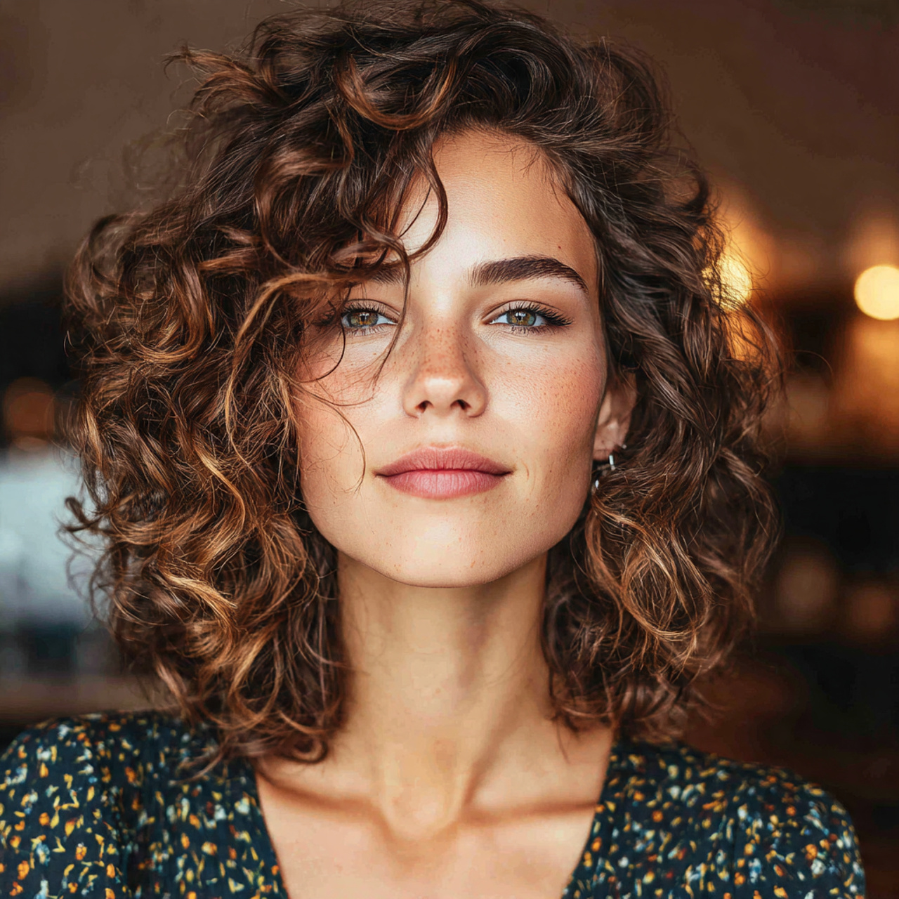curly hair for women with layered lob